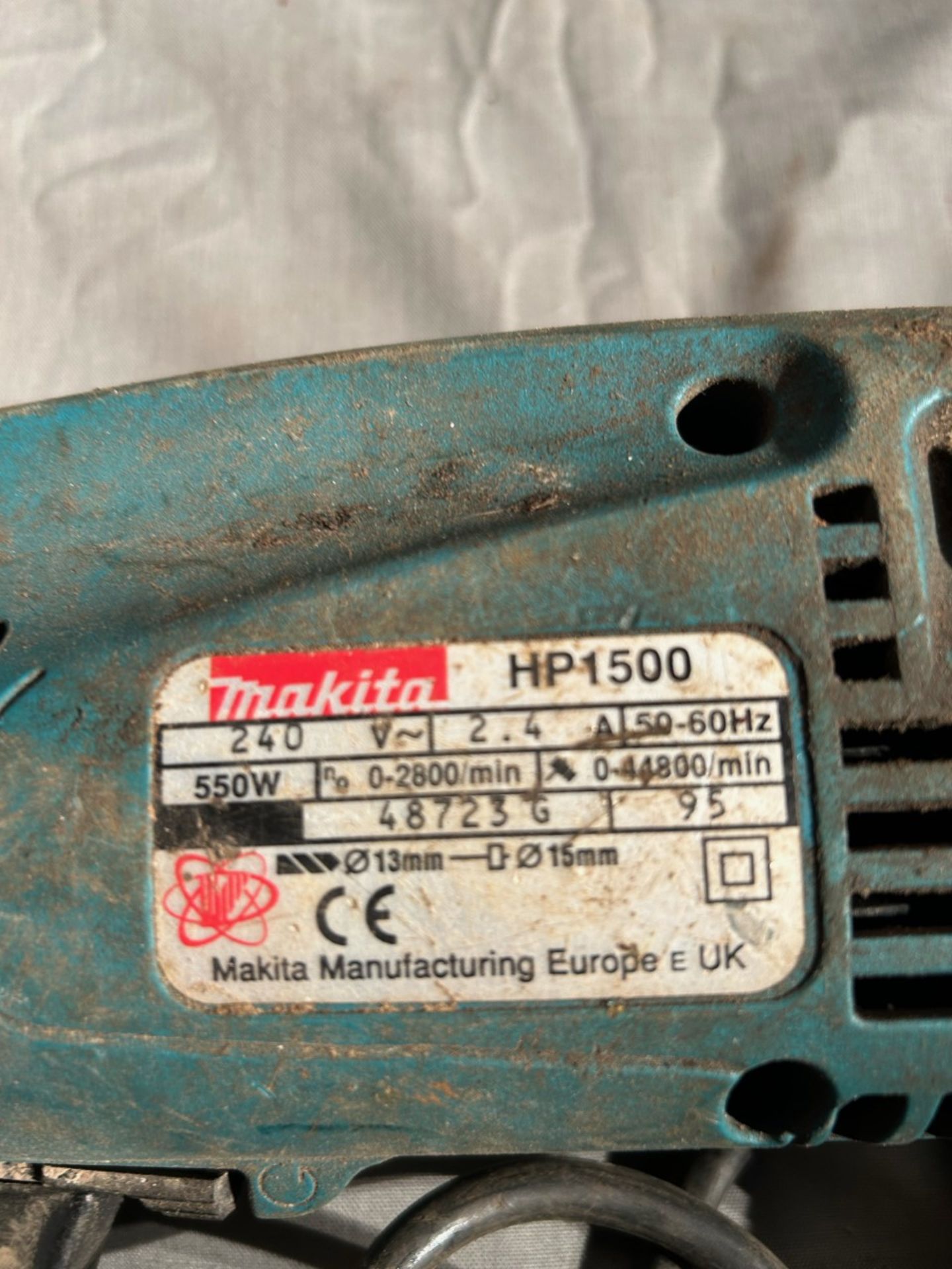 Makita HP1500 240v drill. Working order as seen in video - Image 2 of 2
