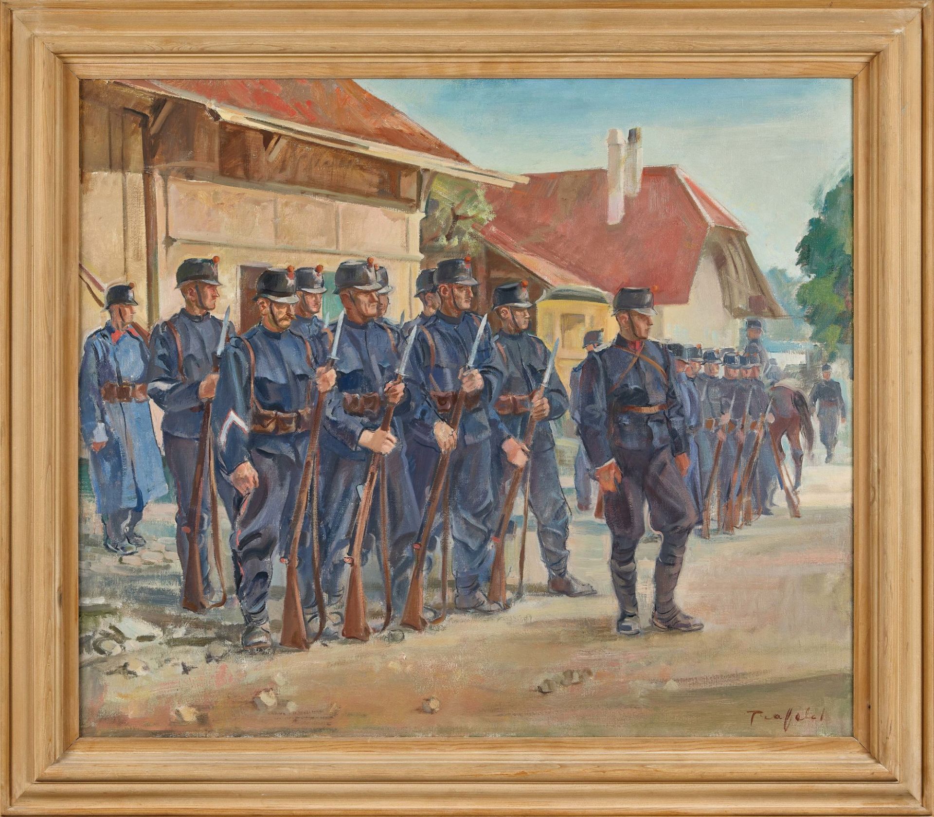 TRAFFELET, FRIEDRICH: Soldaten in einem Berner Dorf. - Image 2 of 2