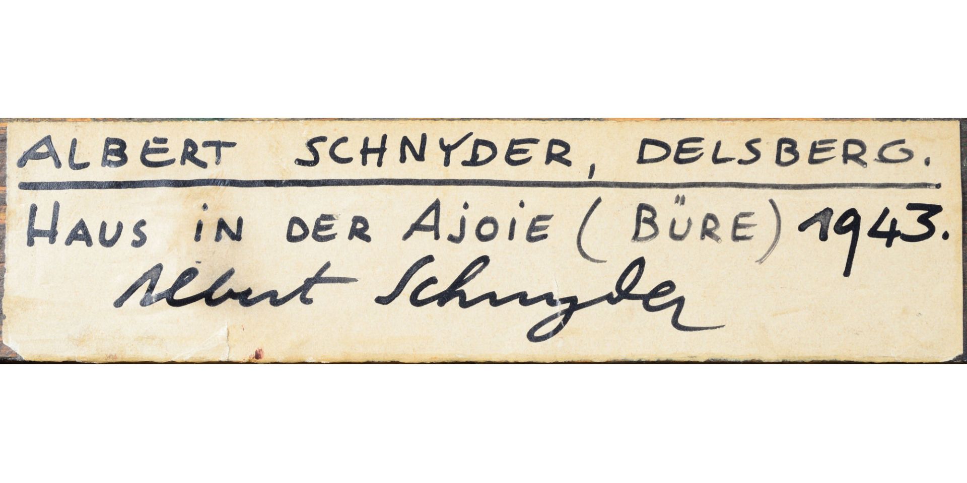 SCHNYDER, ALBERT: "Haus in der Ajoie (Büre)". - Bild 4 aus 4