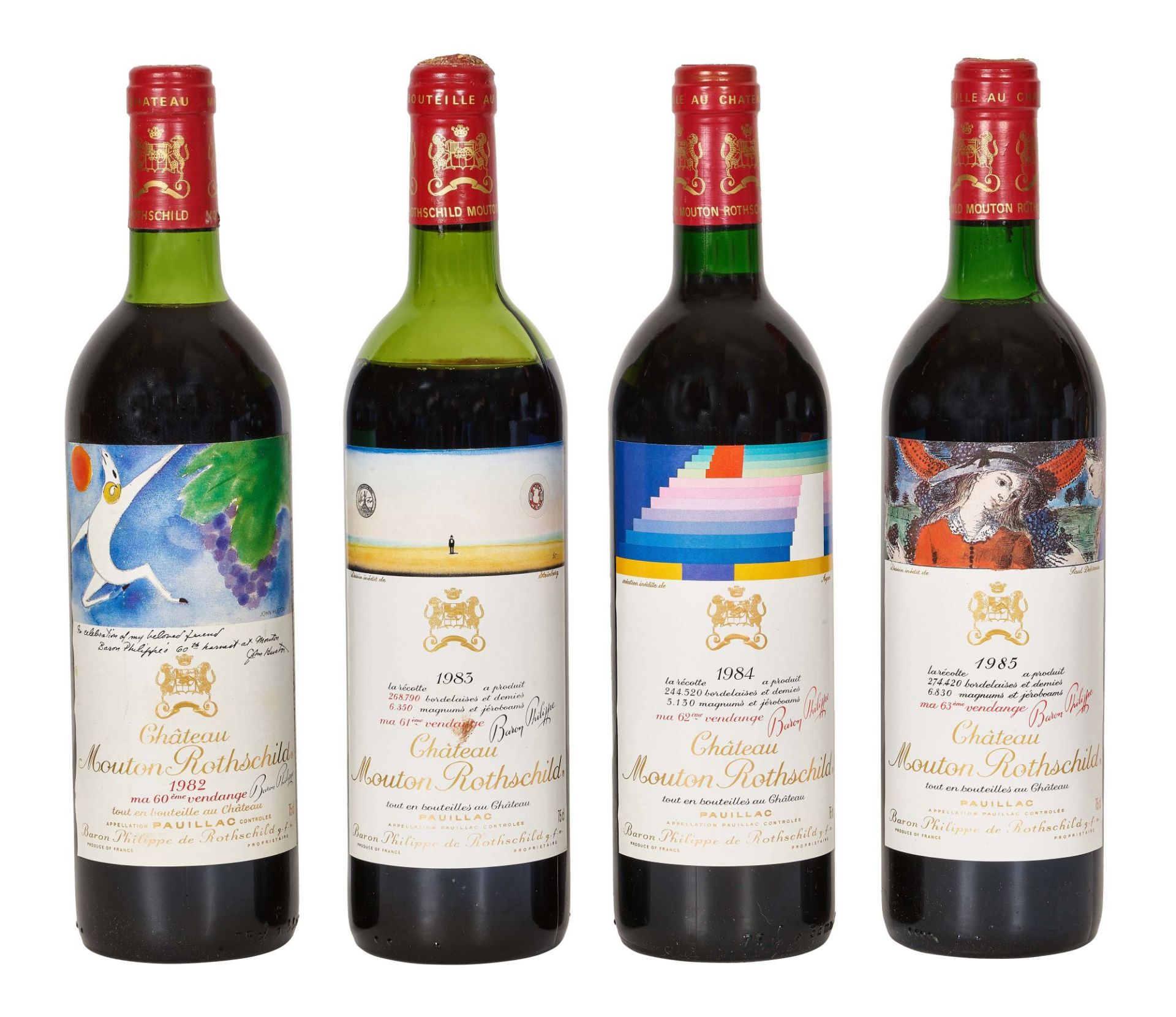 CHÂTEAU MOUTON ROTHSCHILD: Pauillac, Premier Grand Cru Classé, 1982/1983/1984/1985.