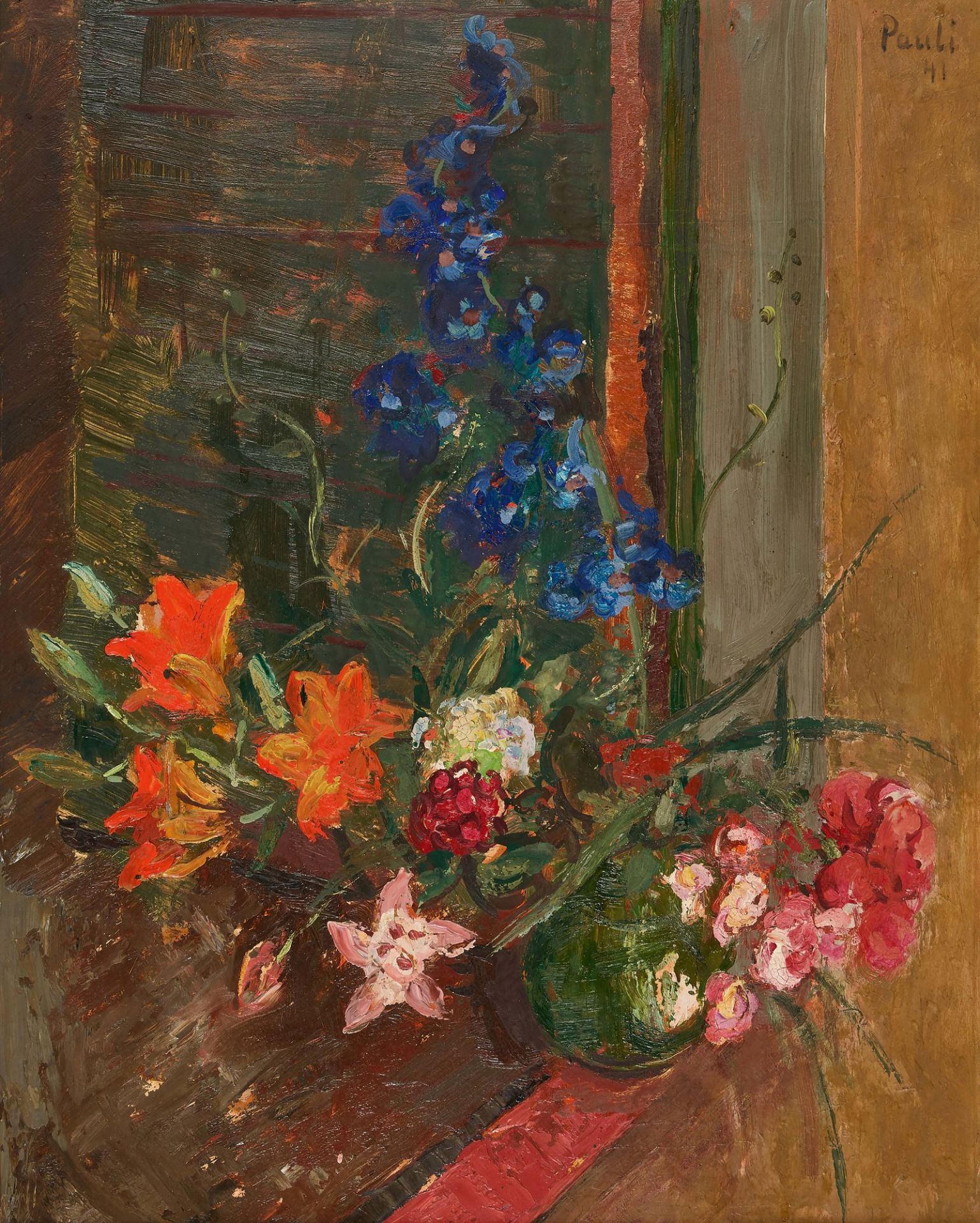 PAULI, FRITZ EDUARD: Blumen auf der Fensterbrüstung.