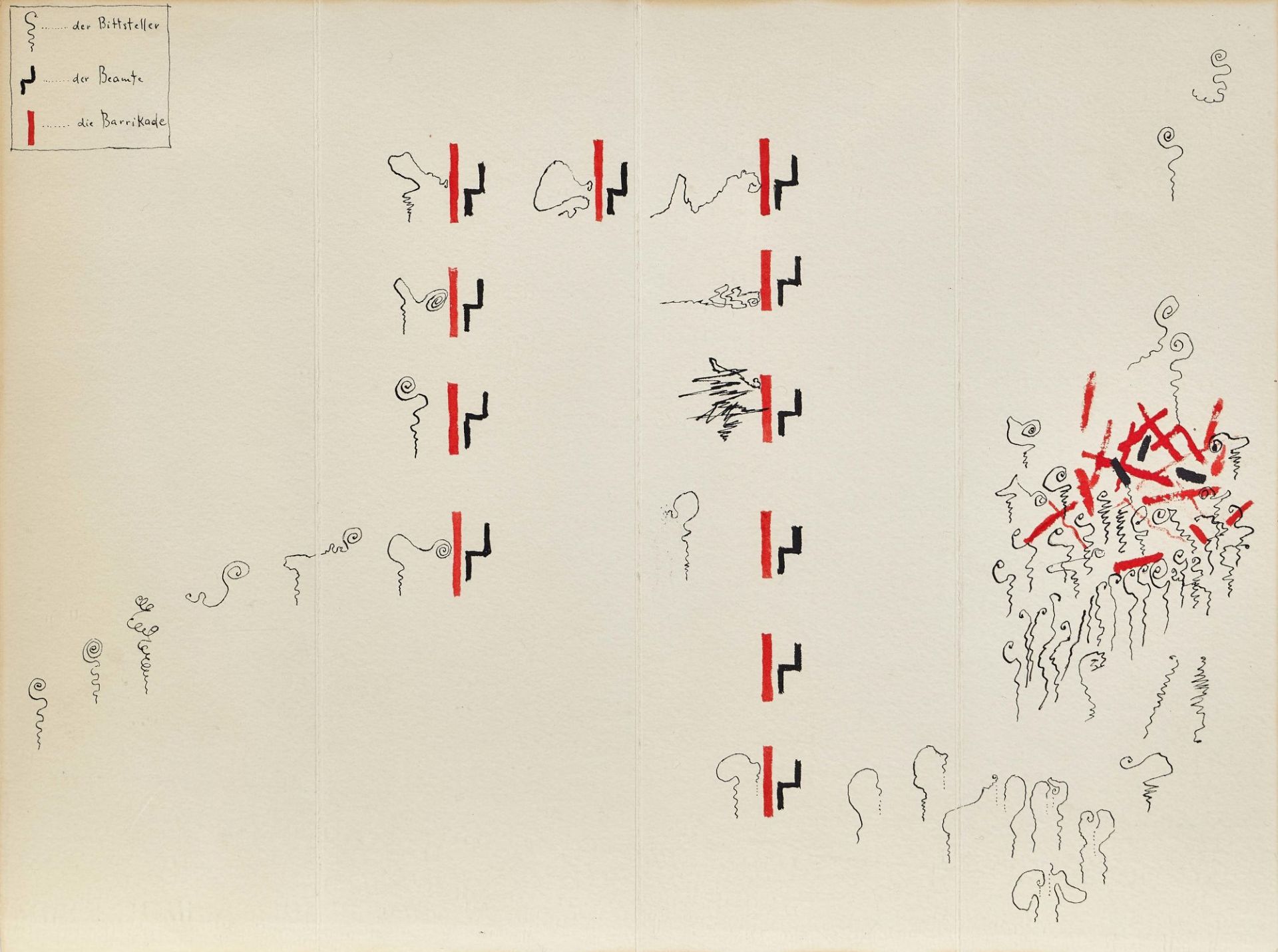 HONEGGER-LAVATER, WARJA: "Pictogramm 2, die Barrikade".