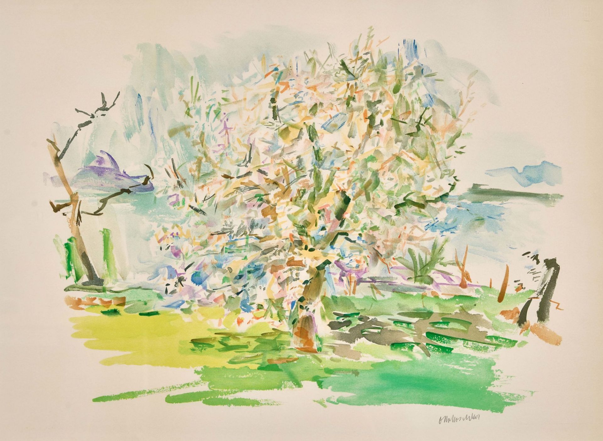 KOKOSCHKA, OSKAR: "Blühender Apfelbaum".