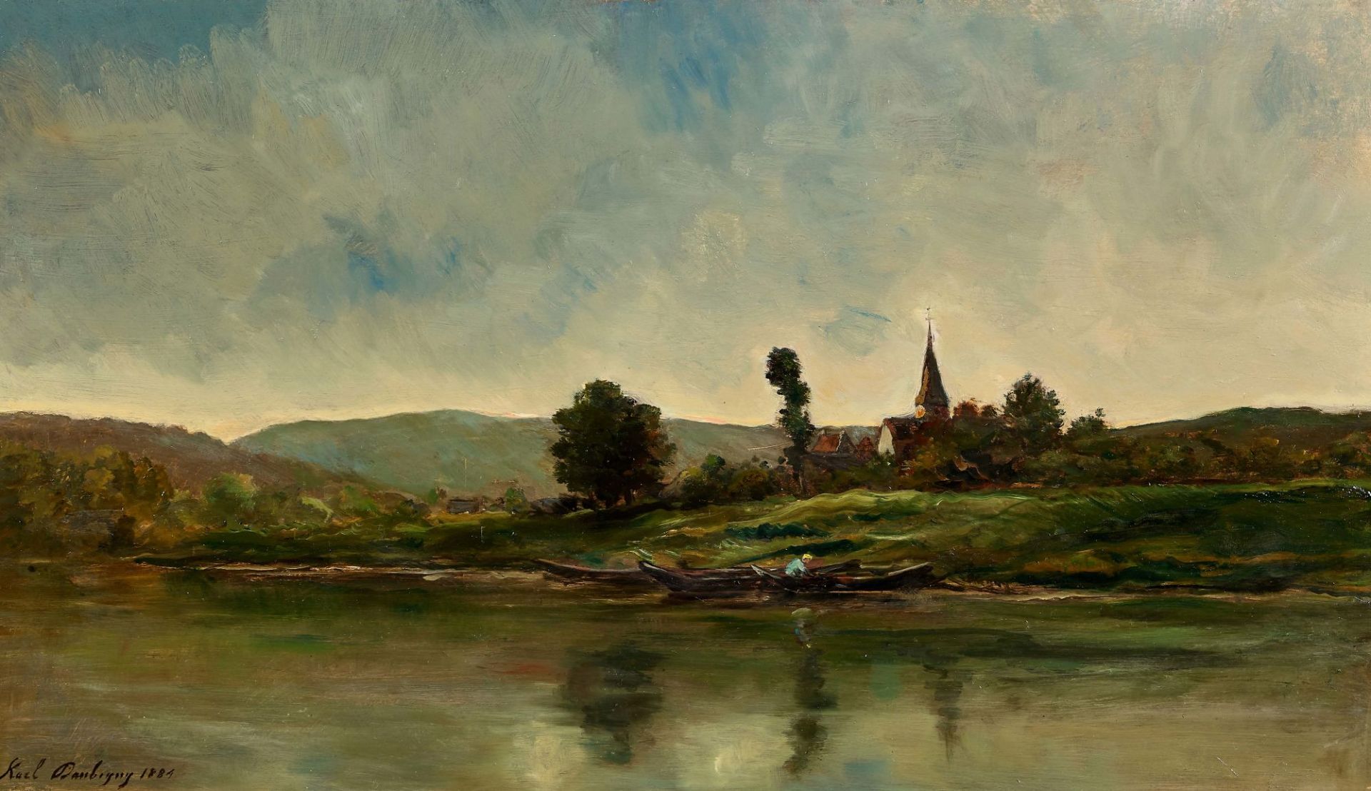 DAUBIGNY, KARL PIERRE: Paysage lacustre.