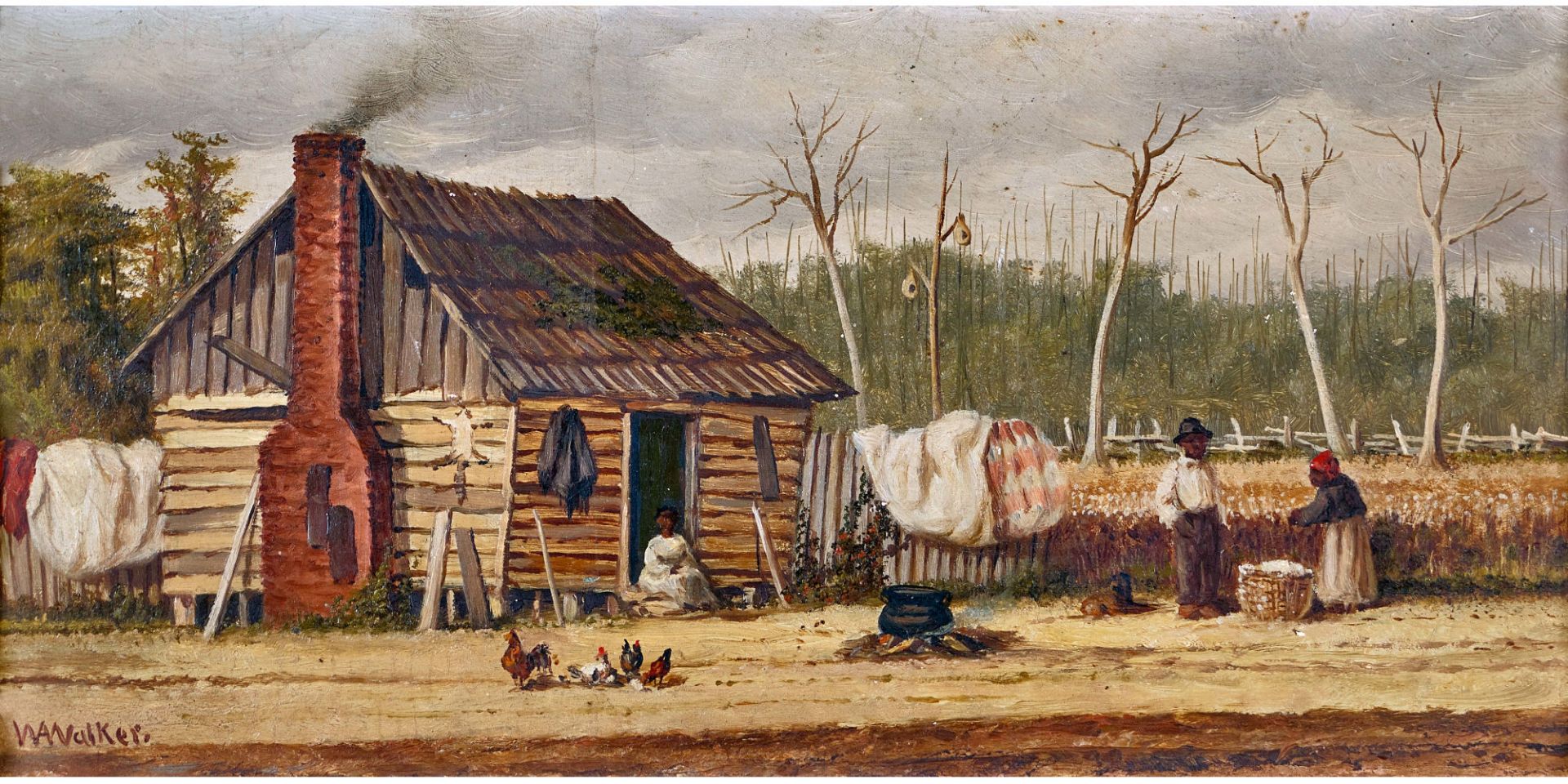 WALKER, WILLIAM AIKEN: Cabin scene.