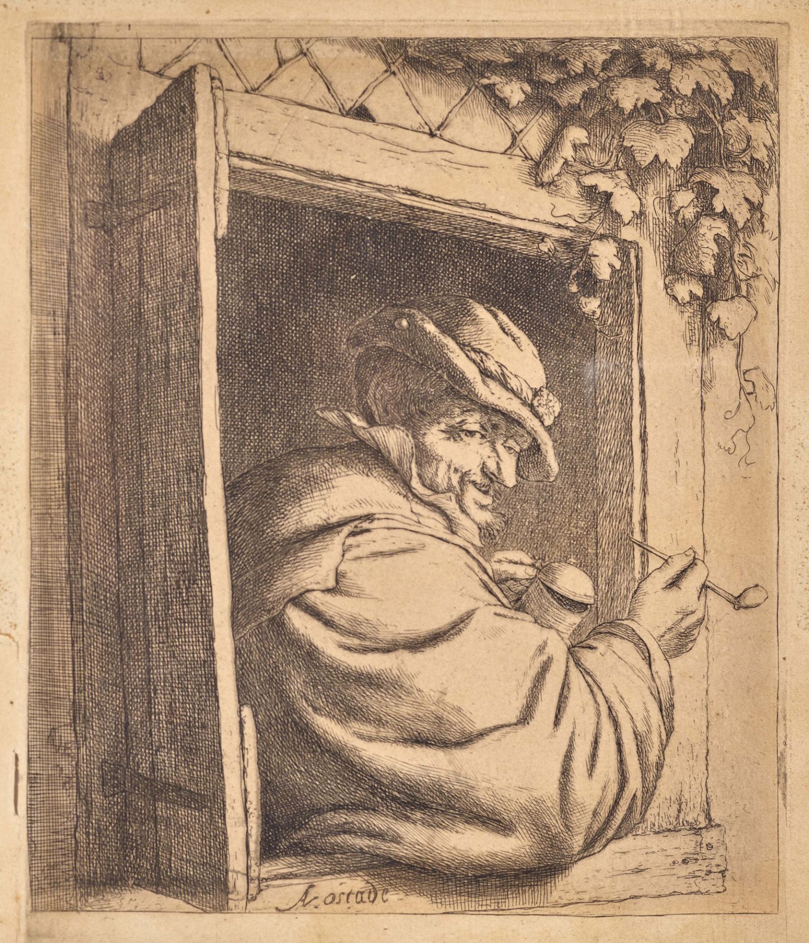 OSTADE, ADRIAEN JANSZ. VAN: "Der Raucher am Fenster".