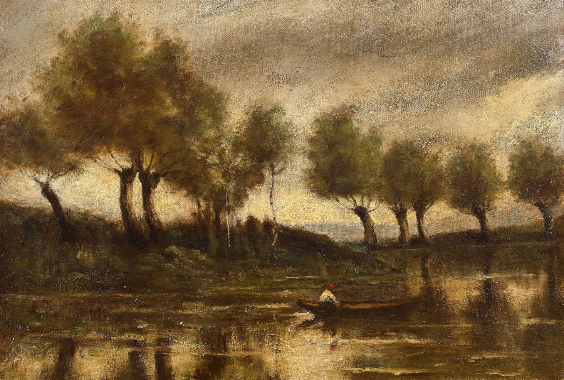 COROT, JEAN-BAPTISTE CAMILLE, In der Art - Manner of: Barque sur l'étang.