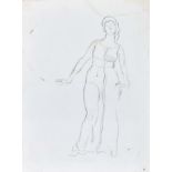 HODLER, FERDINAND: Studie zu stehender Frau.