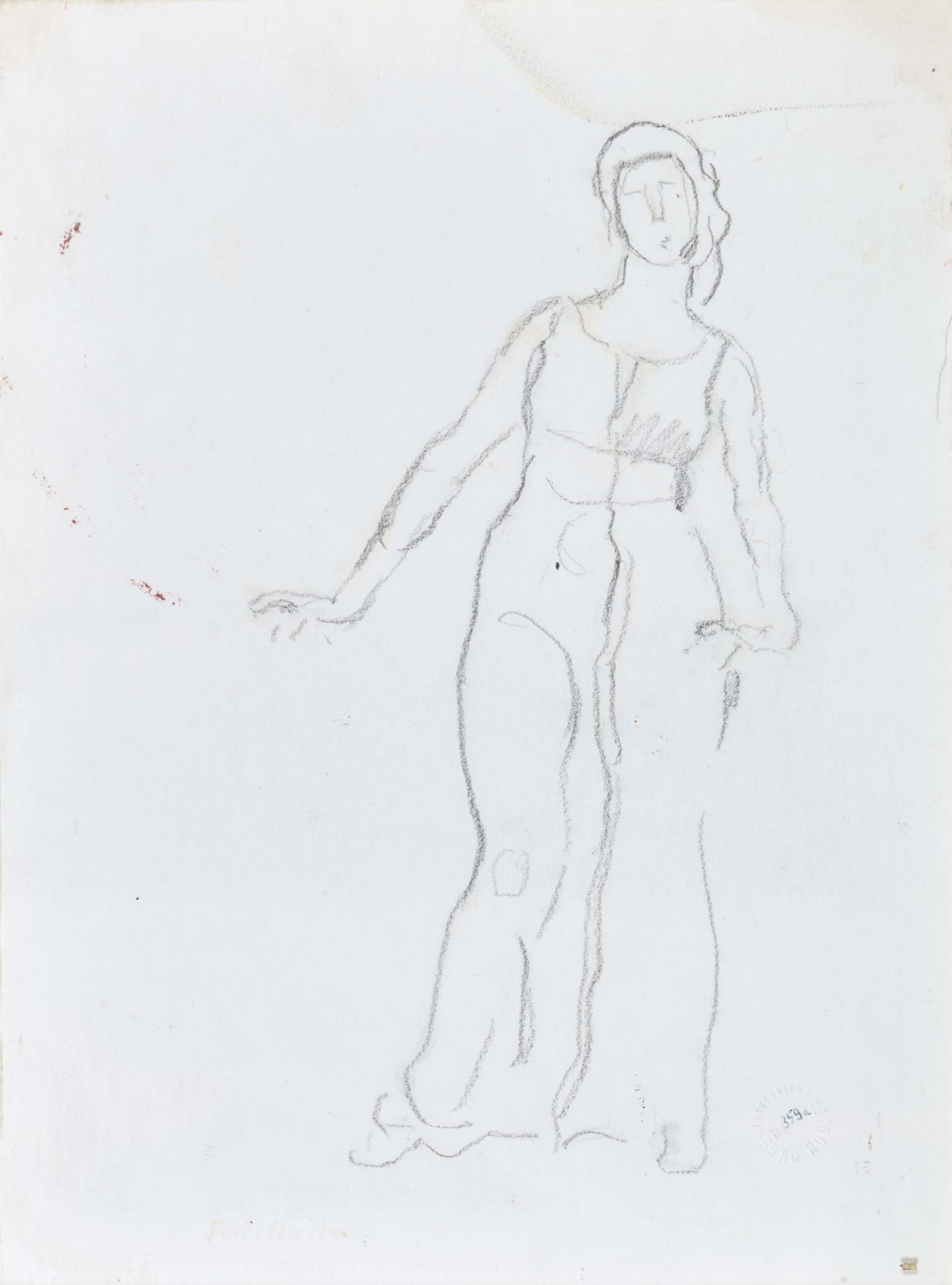 HODLER, FERDINAND: Studie zu stehender Frau.