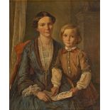 MORITZ, WILLIAM: Porträt einer bürgerlichen Frau mit Sohn.