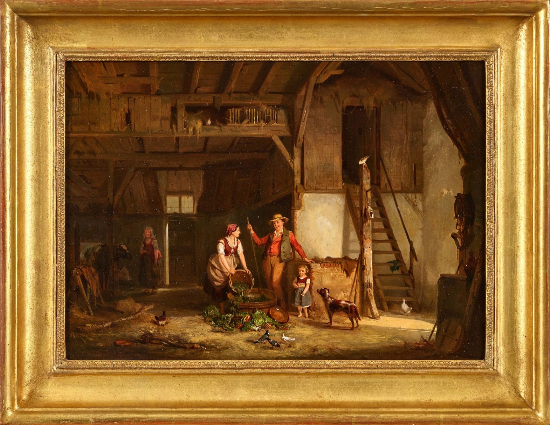 KUYCK, JEAN LOUIS VAN: Belebtes Stallinterieur. - Image 2 of 2