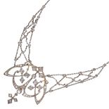 DIAMANT-COLLIER: Wohl Belle Époque, um 1910.