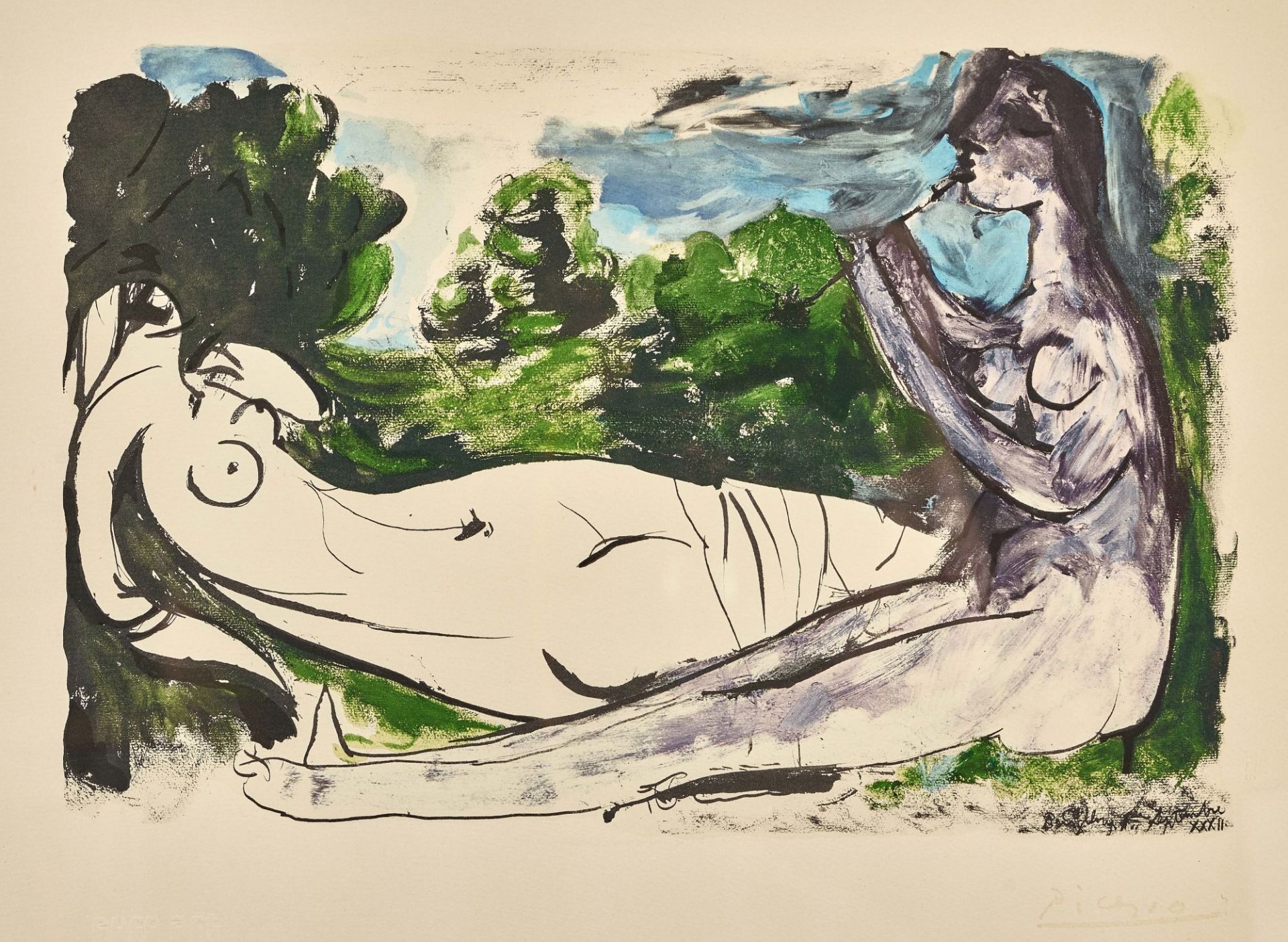 PICASSO, PABLO, Nach - After: "Femme nue et joueuse de flûte".