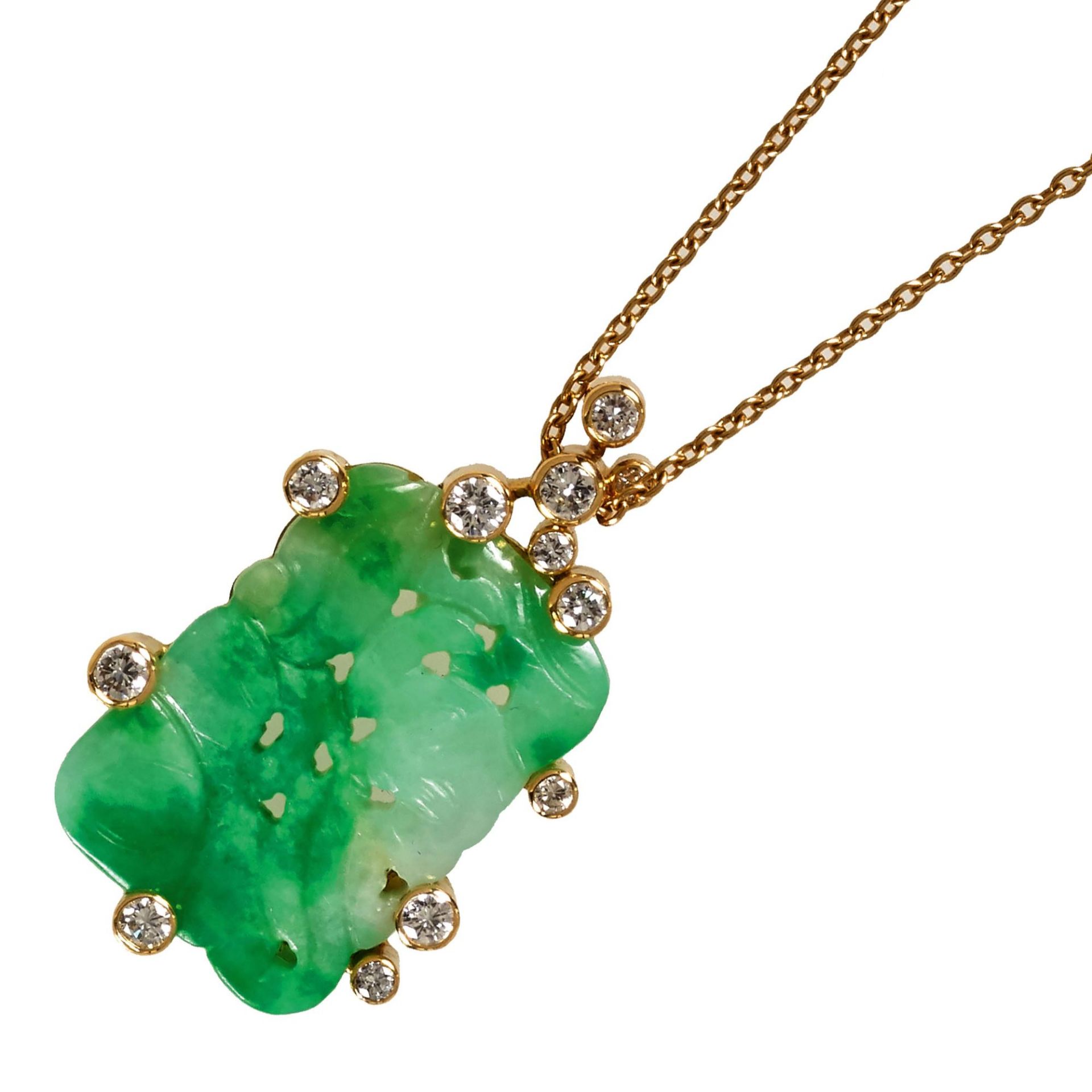 JADE-BRILLANT-ANHANGER MIT KETTE