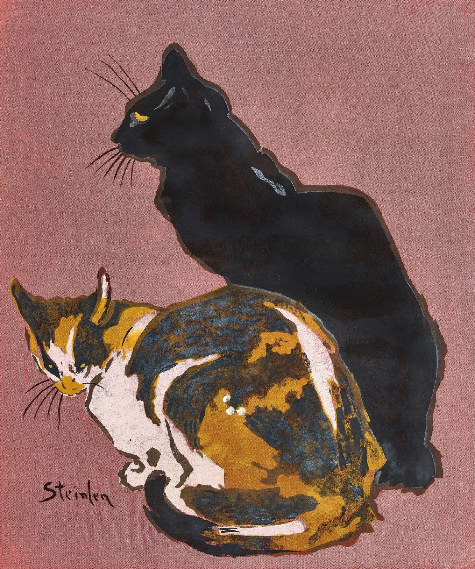 STEINLEN, THÉOPHILE-ALEXANDRE: Deux chats.