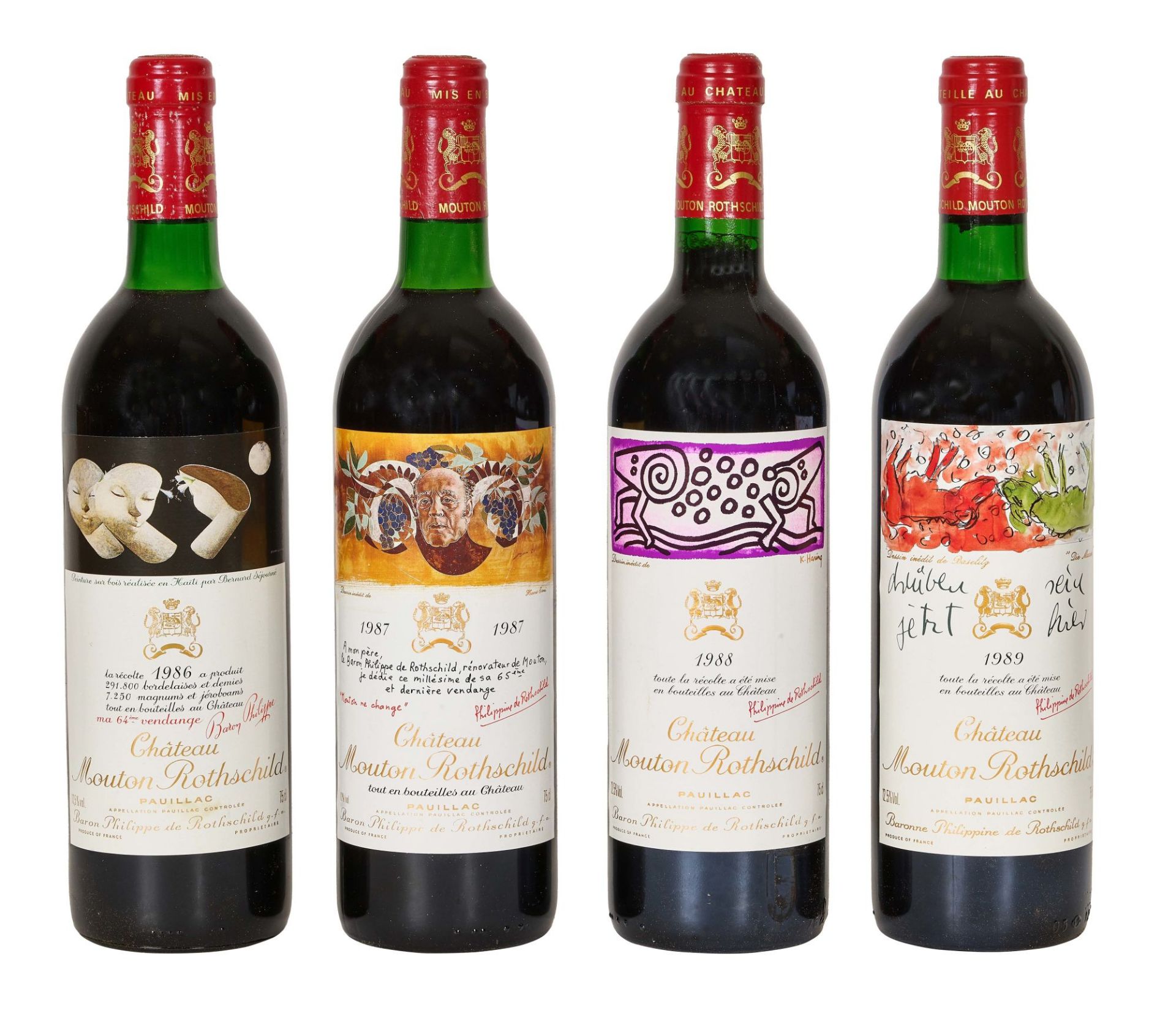 CHÂTEAU MOUTON ROTHSCHILD: Pauillac, Premier Grand Cru Classé, 1986/1987/1988/1989.