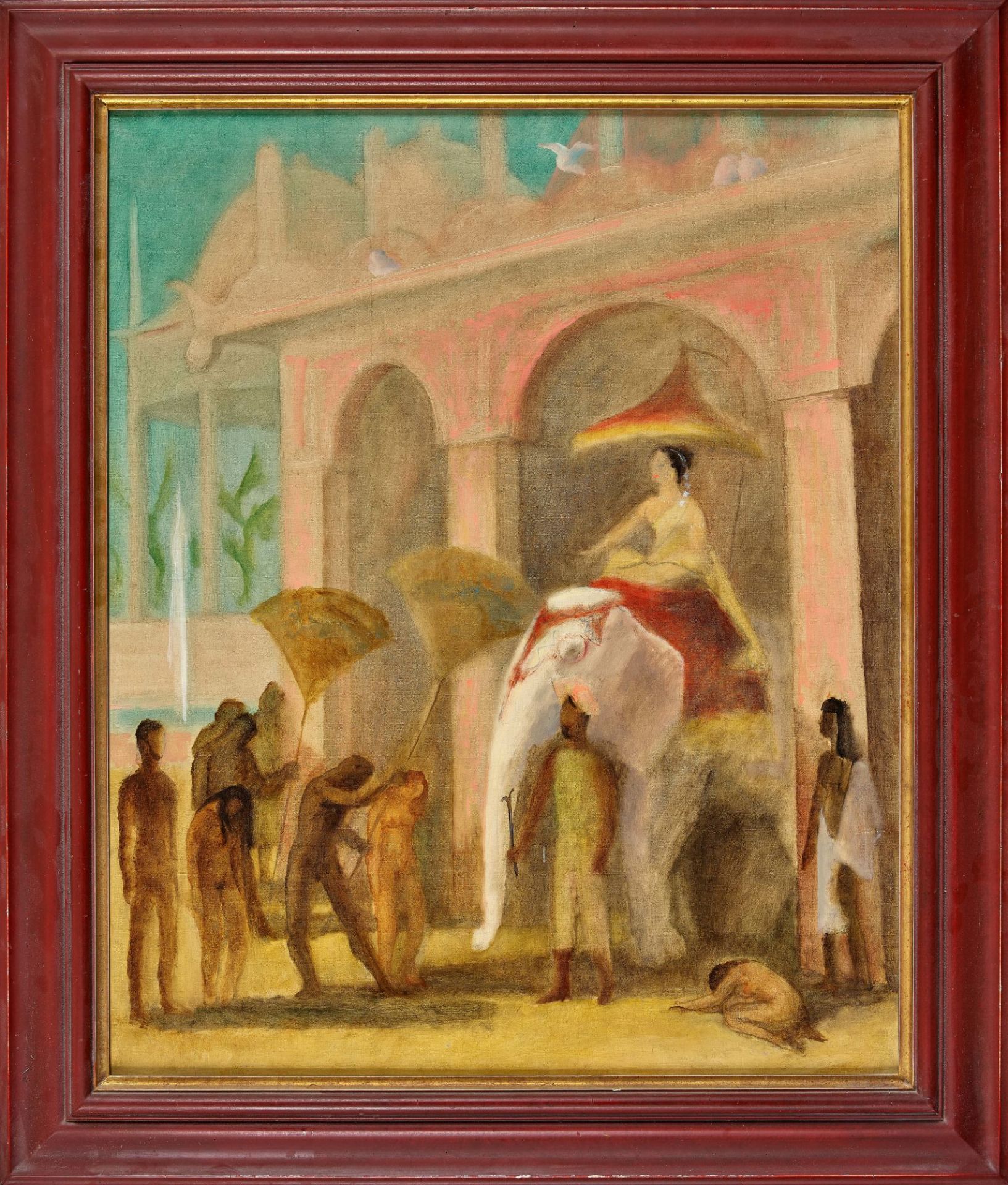 FRANKREICH, 19./20. JH.: Indische Szene mit Elefant. - Image 2 of 2