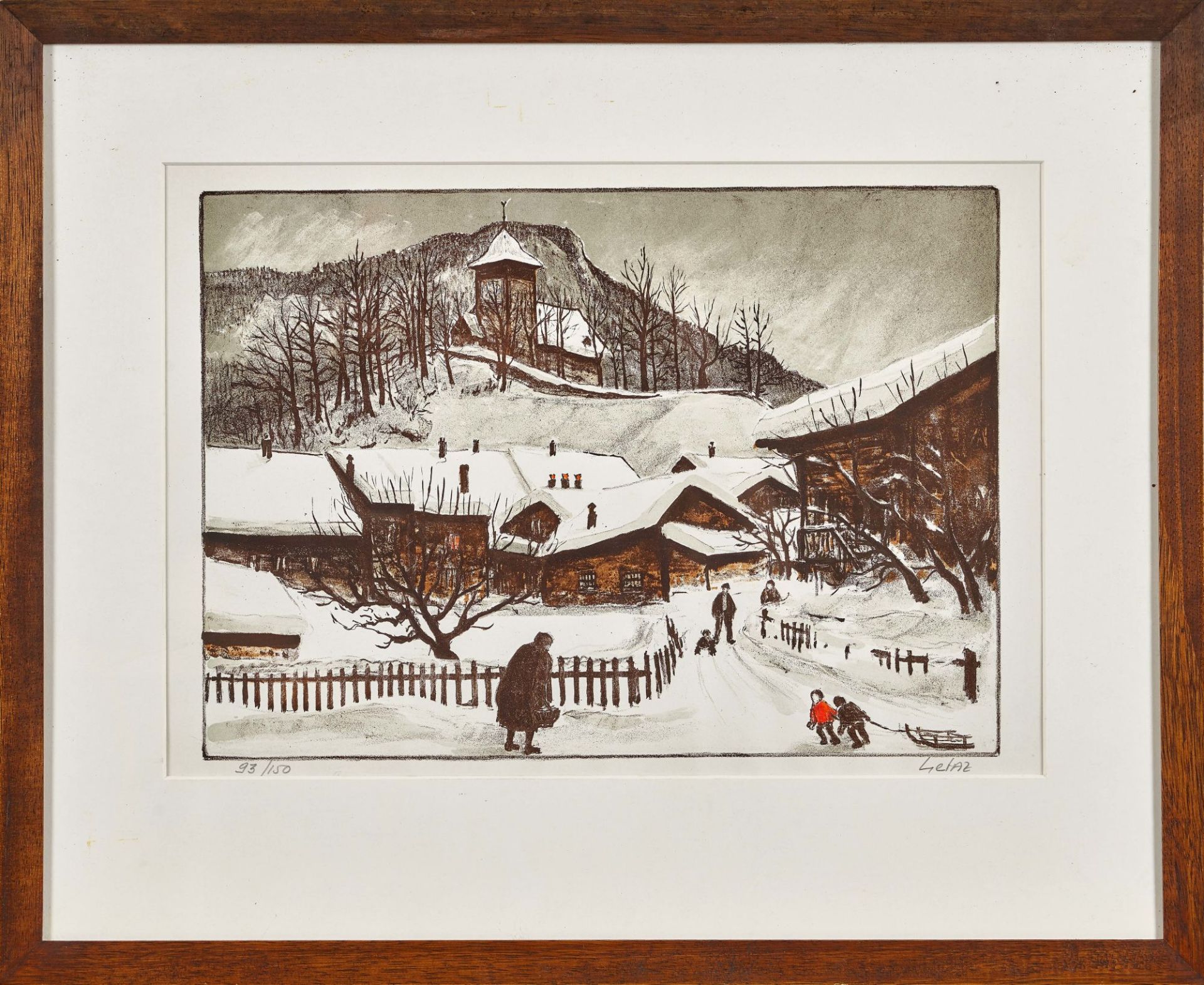 GÉTAZ, JEAN-LOUIS: Dorf im Winter. - Image 2 of 2