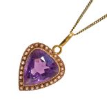 AMETHYST-PERLEN-ANHANGER MIT KETTE