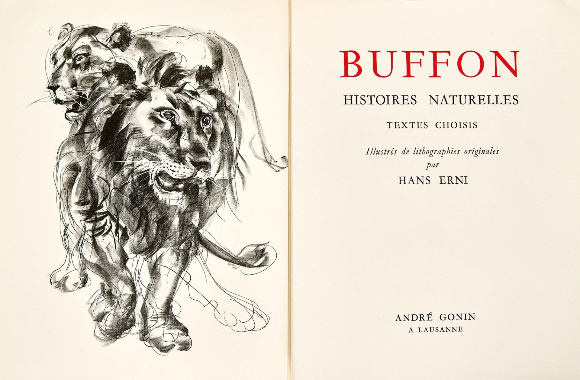 ERNI, HANS: Georges-Louis Leclerc de Buffon: "Histoires Naturelles".