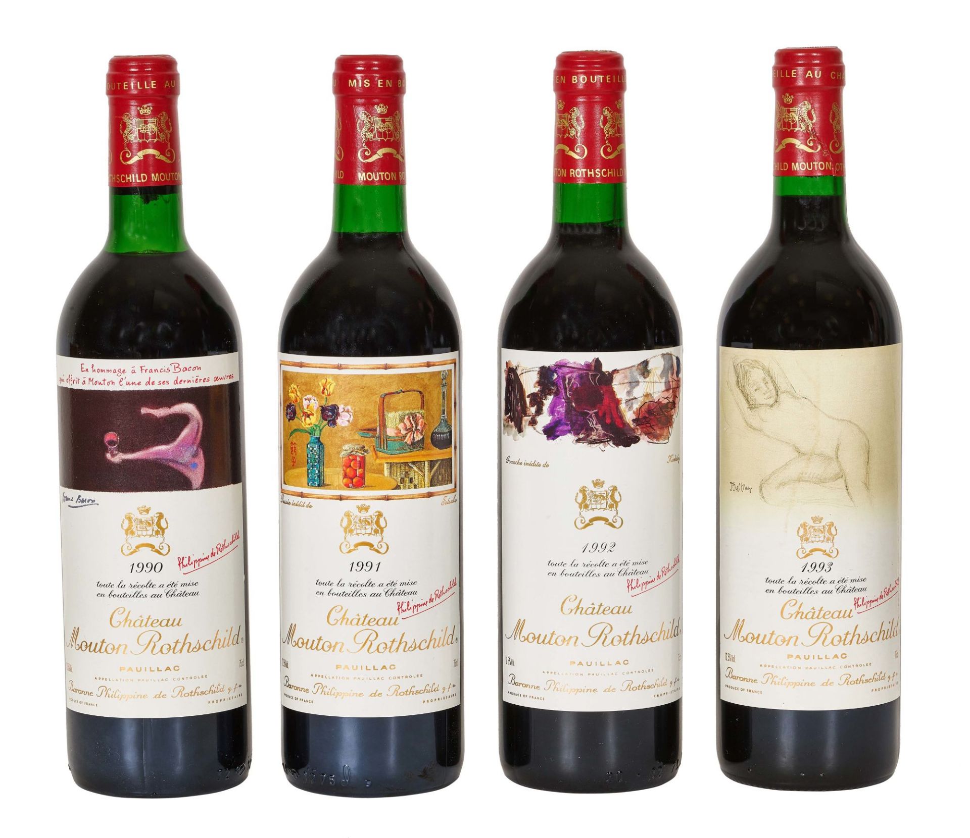 CHÂTEAU MOUTON ROTHSCHILD: Pauillac, Premier Grand Cru Classé, 1990/1991/1992/1993.