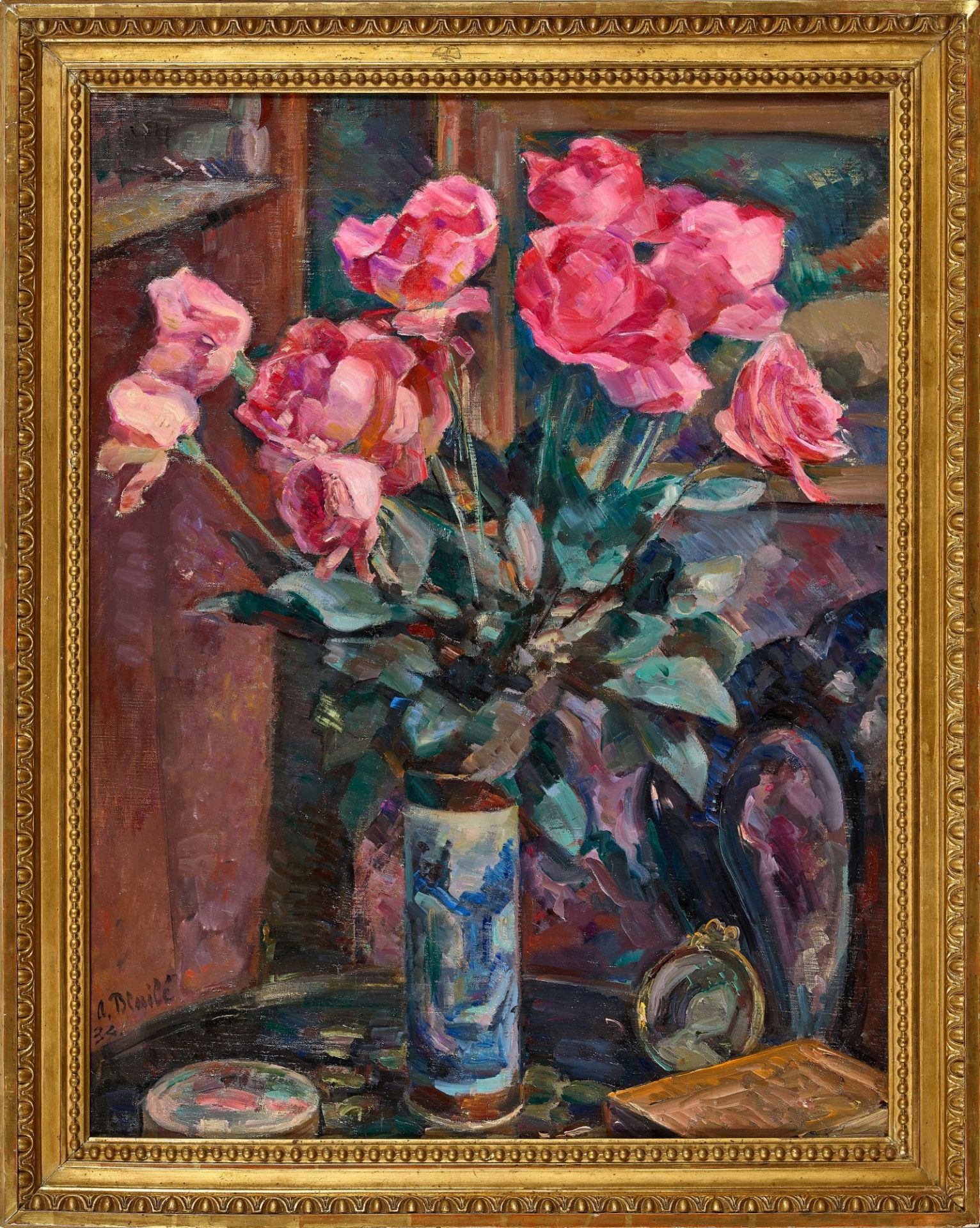 BLAILÉ, ALFRED-HENRI: "Roses au vase de Chine". - Bild 2 aus 2