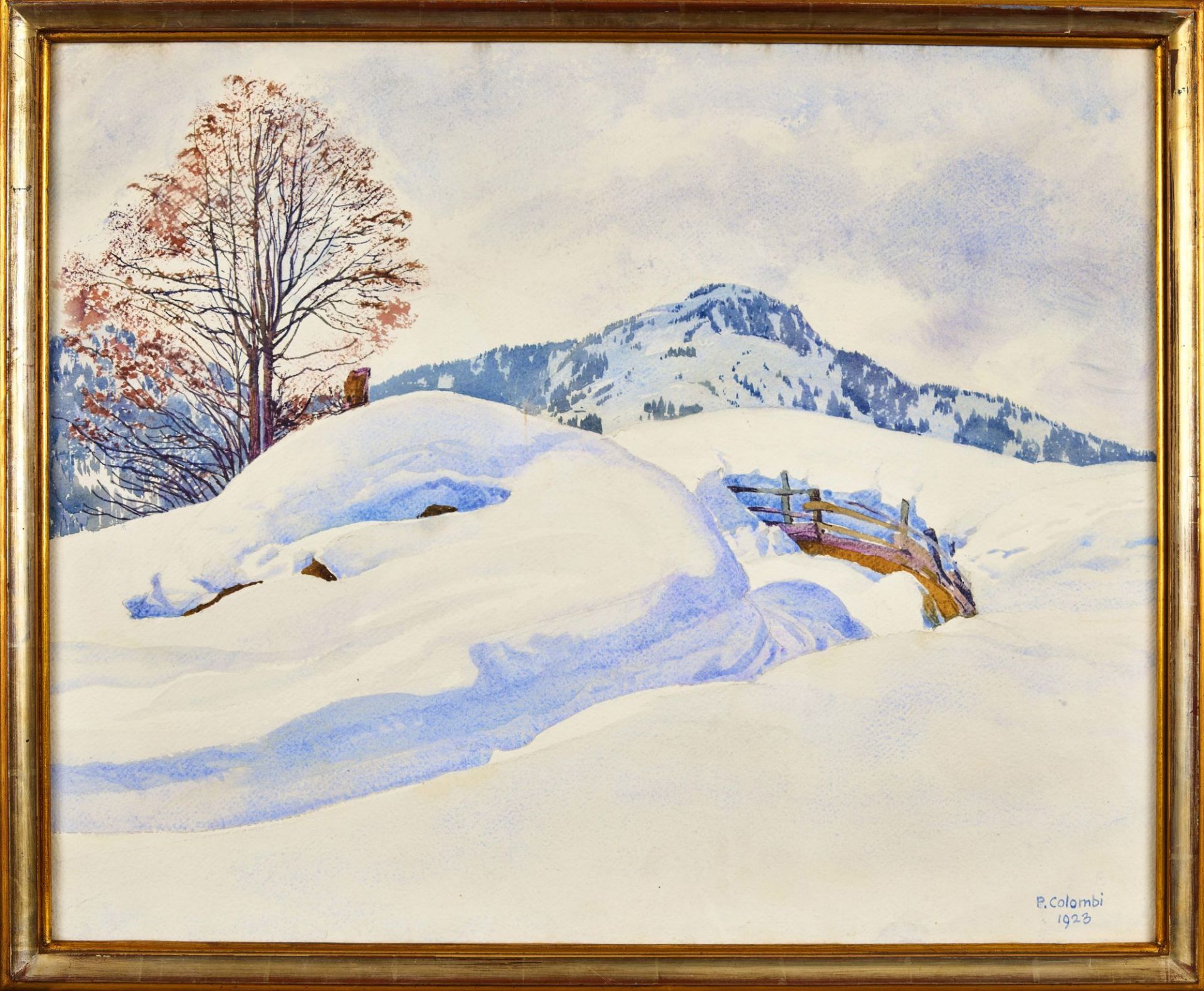 COLOMBI, PLINIO: Sonnige Winterlandschaft. - Image 2 of 2