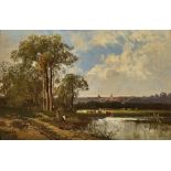 DUPRÉ, LÉON VICTOR, Umkreis - Circle: Sommerliche Flusslandschaft.