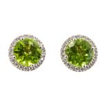 PERIDOT-DIAMANT-OHRSTECKER