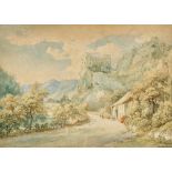 JUILLERAT, JACQUES-HENRI: Gebirgslandschaft mit Burgruine.