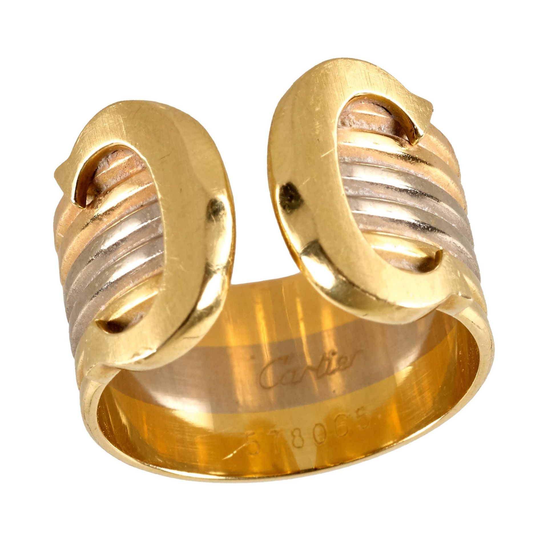 GOLD-RING: Cartier, "Trinity Double C", Paris.