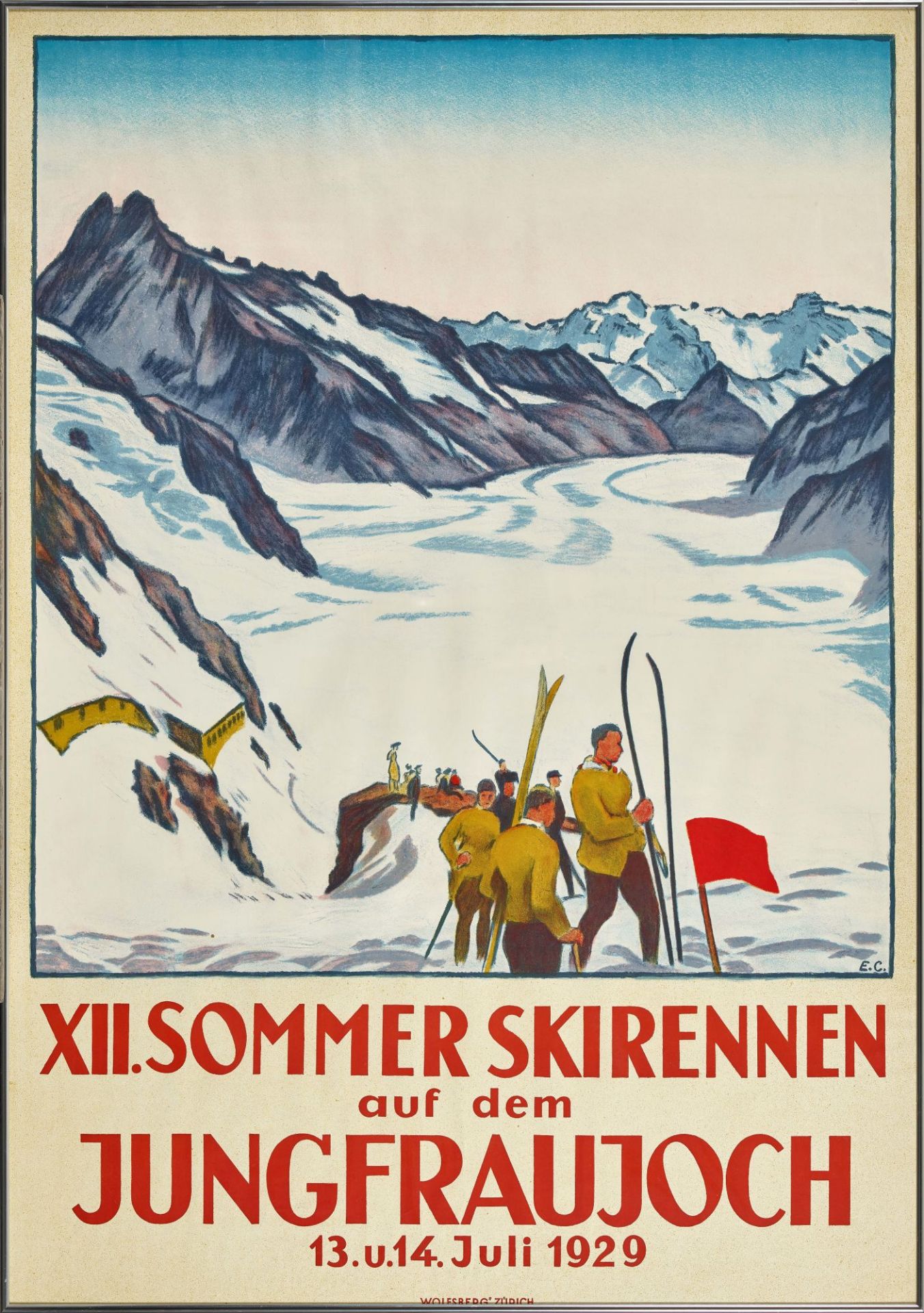 CARDINAUX, EMIL: "Jungfraujoch 1929, XII. Sommer Skirennen". - Image 2 of 2