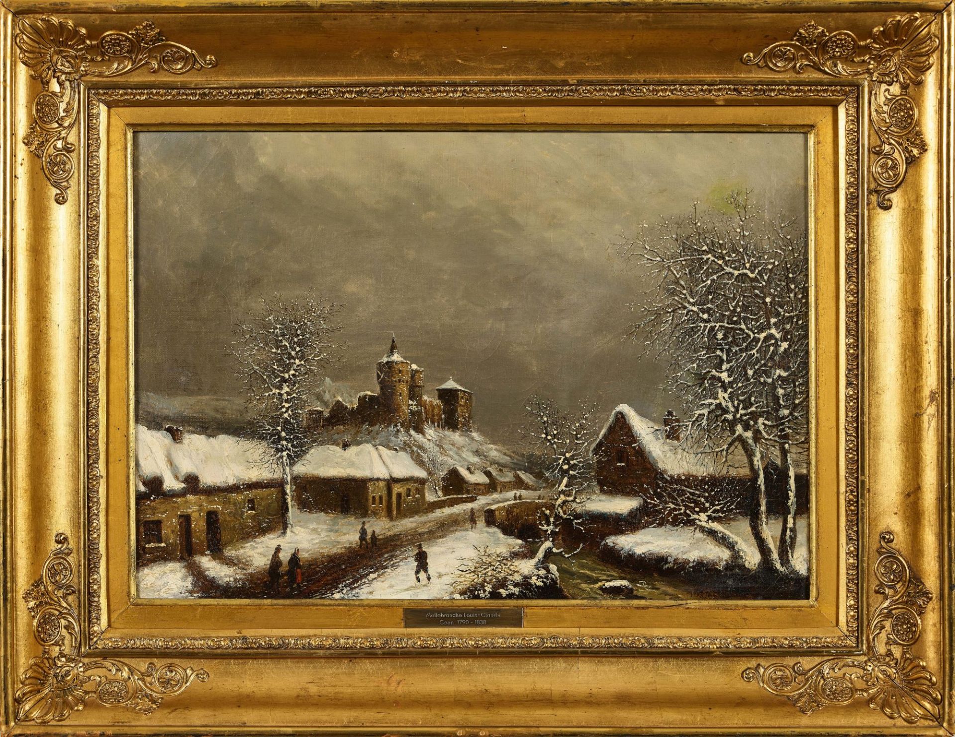 MALLEBRANCHE, LOUIS CLAUDE: Paysage hivernal à la citadelle. - Bild 2 aus 2