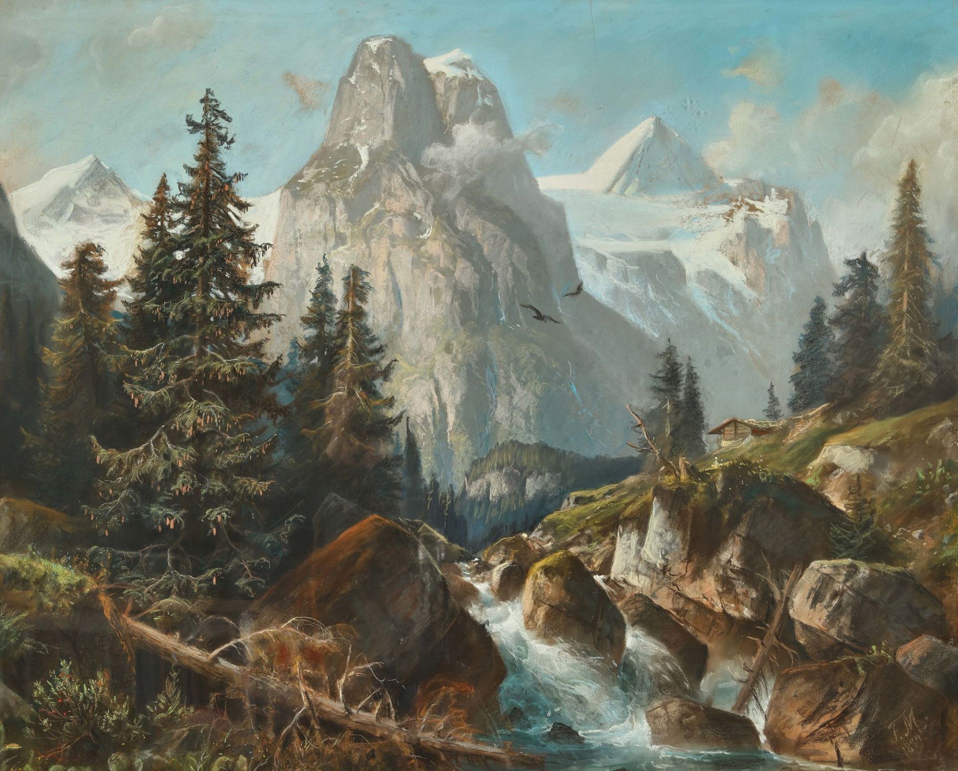 MÜLLER, FRANZ ADOLF CHRISTIAN: Well- und Wetterhorn von Rosenlaui aus.