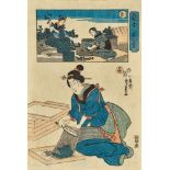 UTAGAWA, YOSHIKAZU: Seidenproduktion.