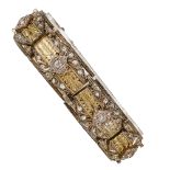 DIAMANT-BRACELET: Um 1900.