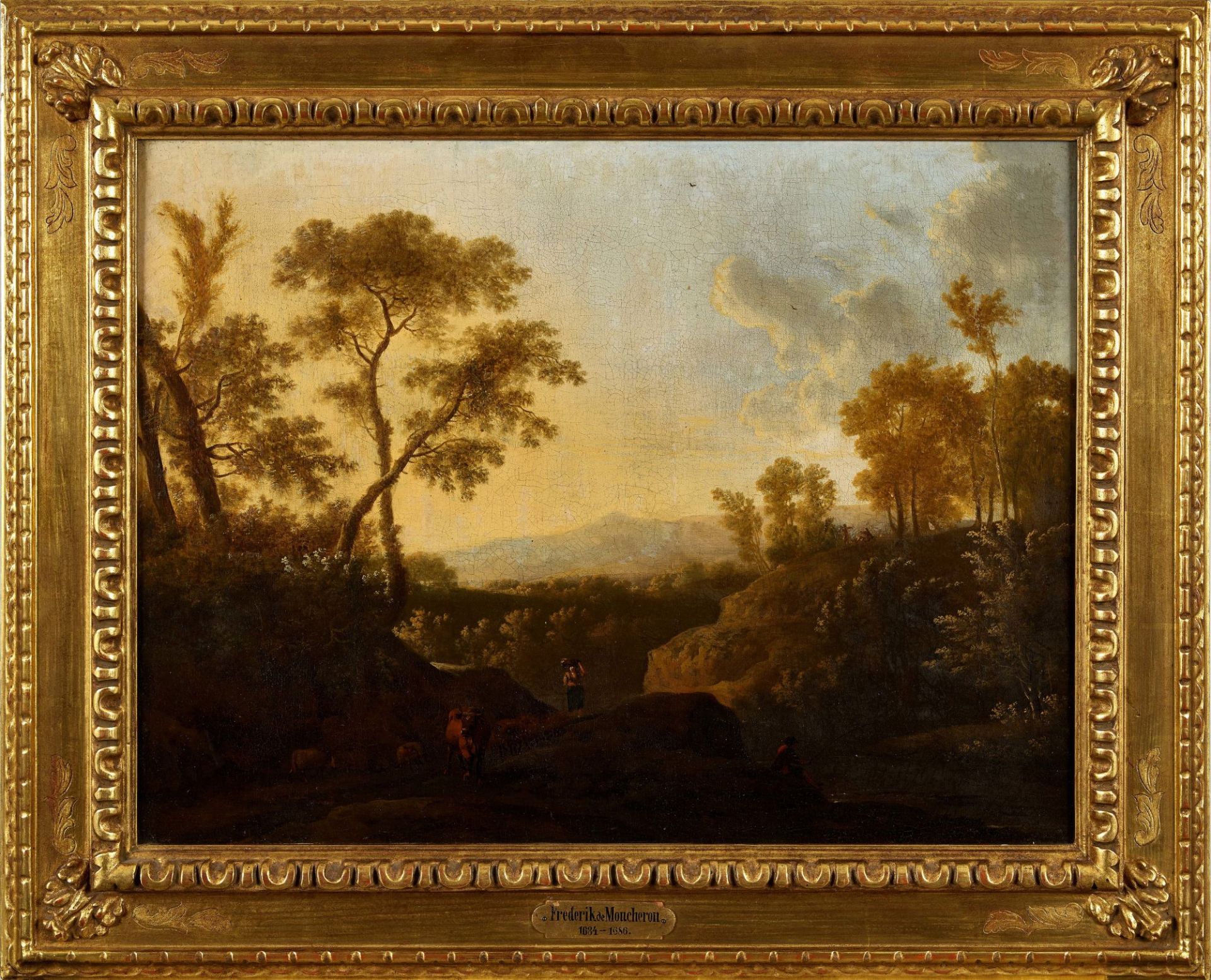 MOUCHERON, FREDERICK DE: Italienische Landschaft mit Staffage. - Image 2 of 2