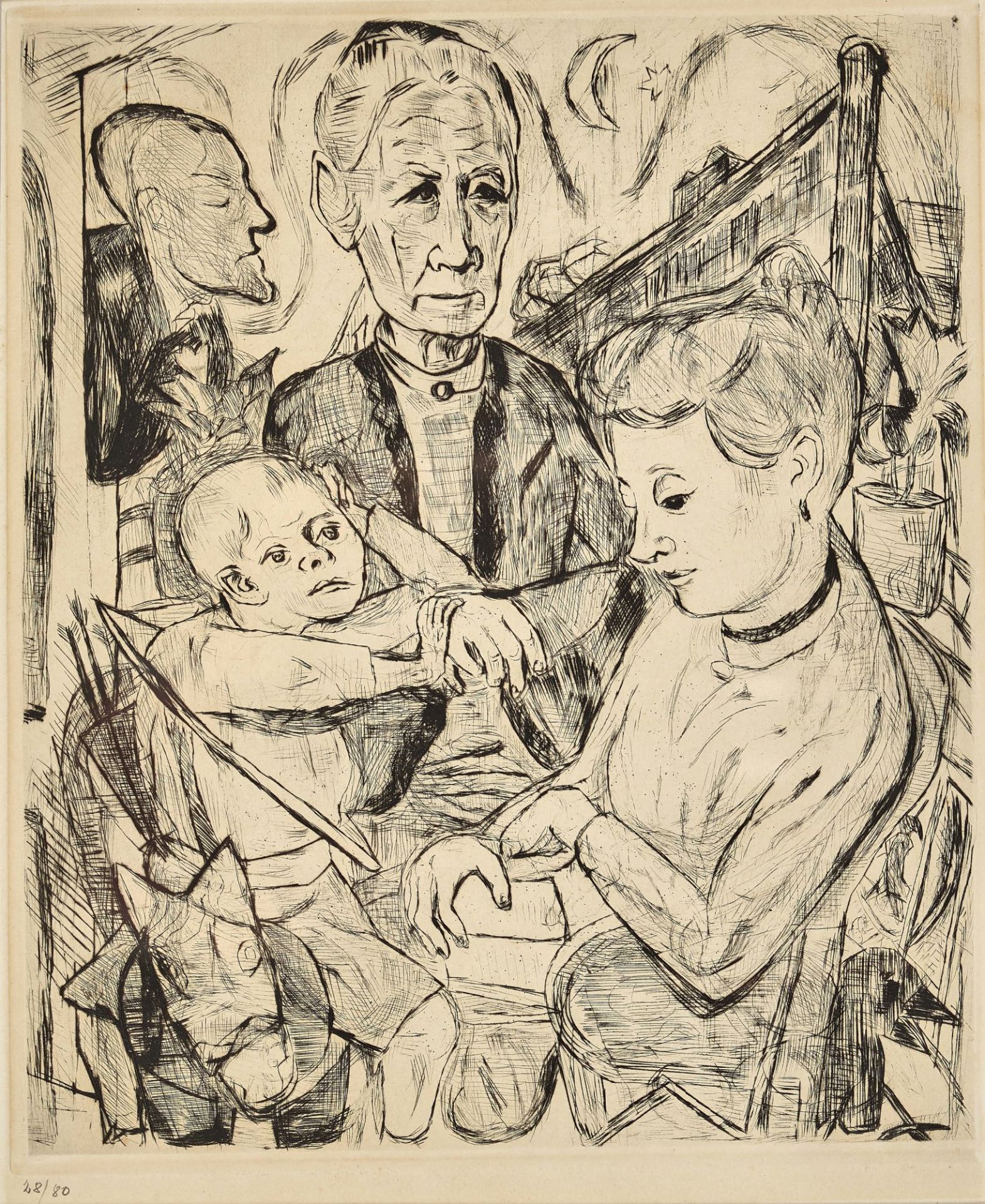 BECKMANN, MAX: "Familienszene (Familie Beckmann)".