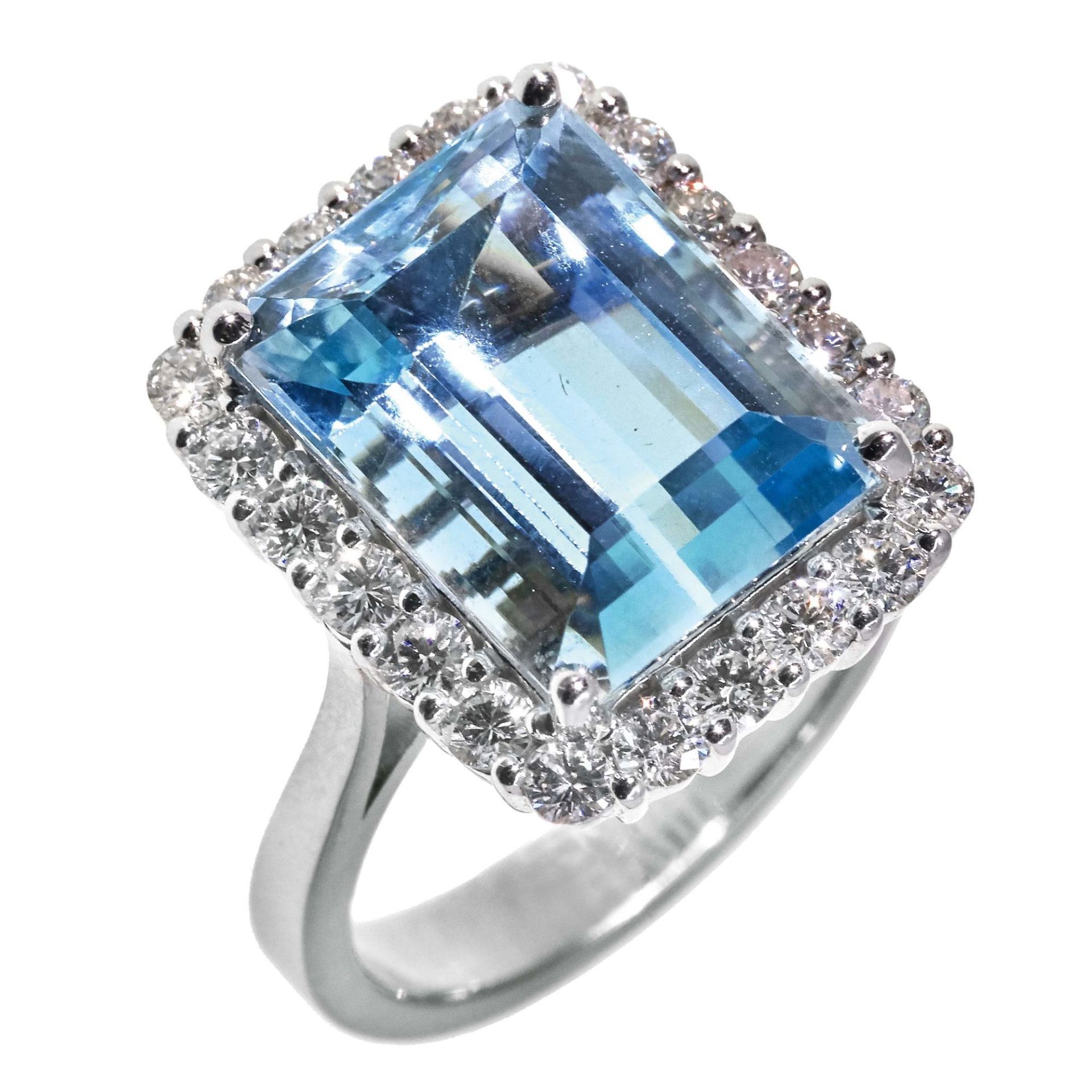 AQUAMARIN-DIAMANT-RING