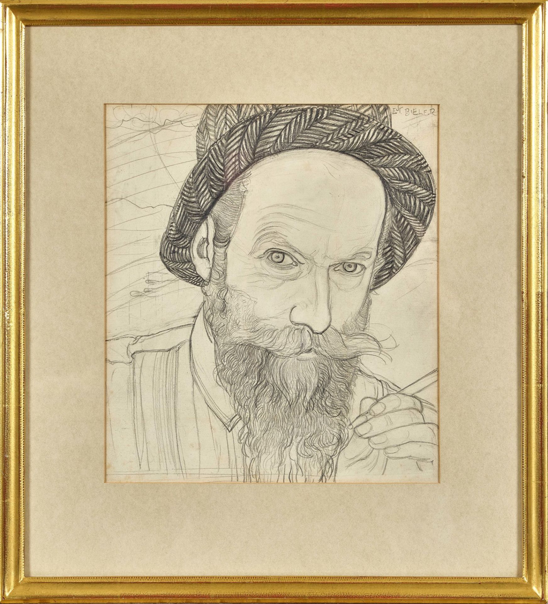 BIÉLER, ERNEST: "Autoportrait". - Image 2 of 2