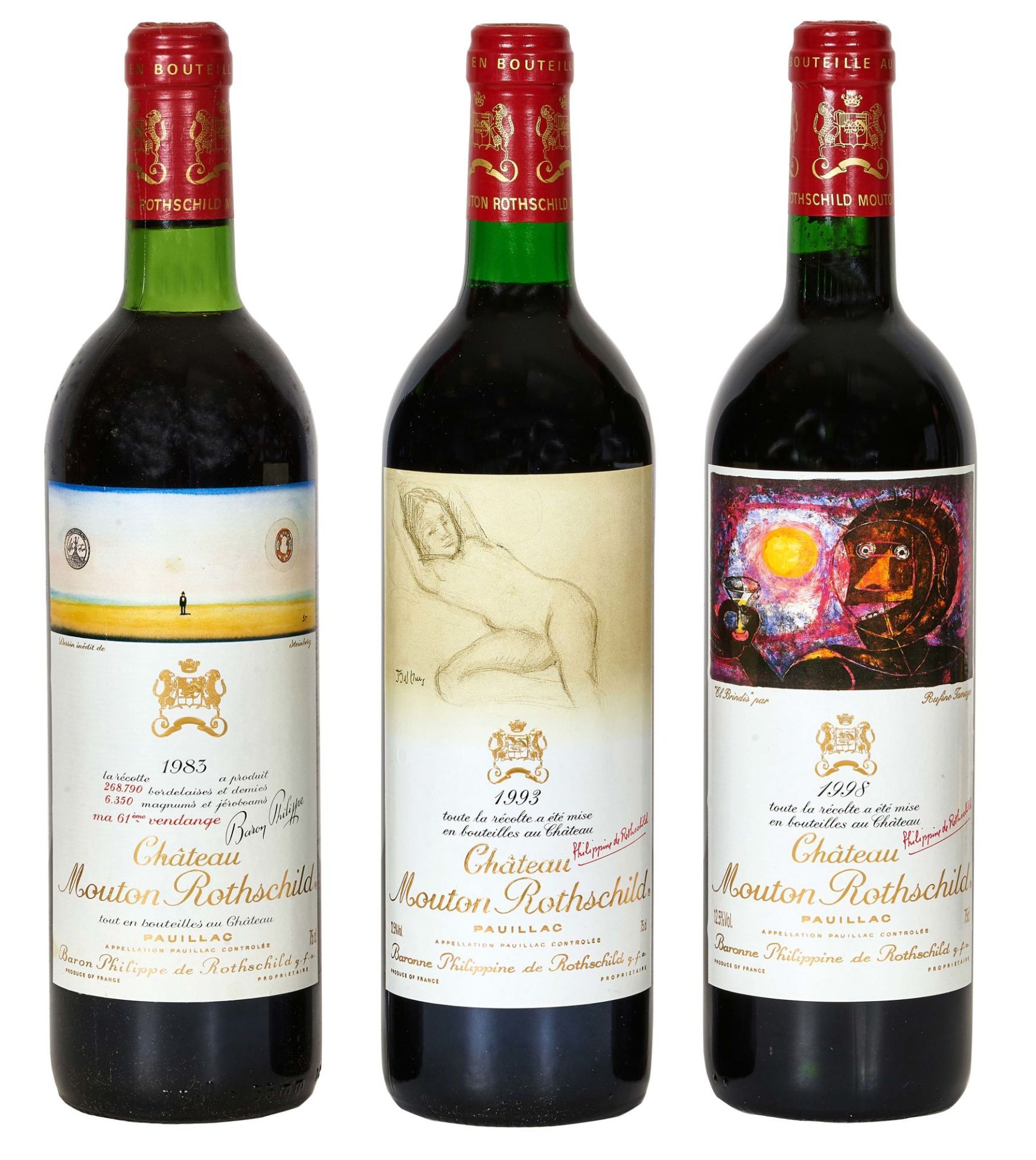 CHÂTEAU MOUTON ROTHSCHILD: Pauillac, Premier Grand Cru Classé, 1983/1993/1998.