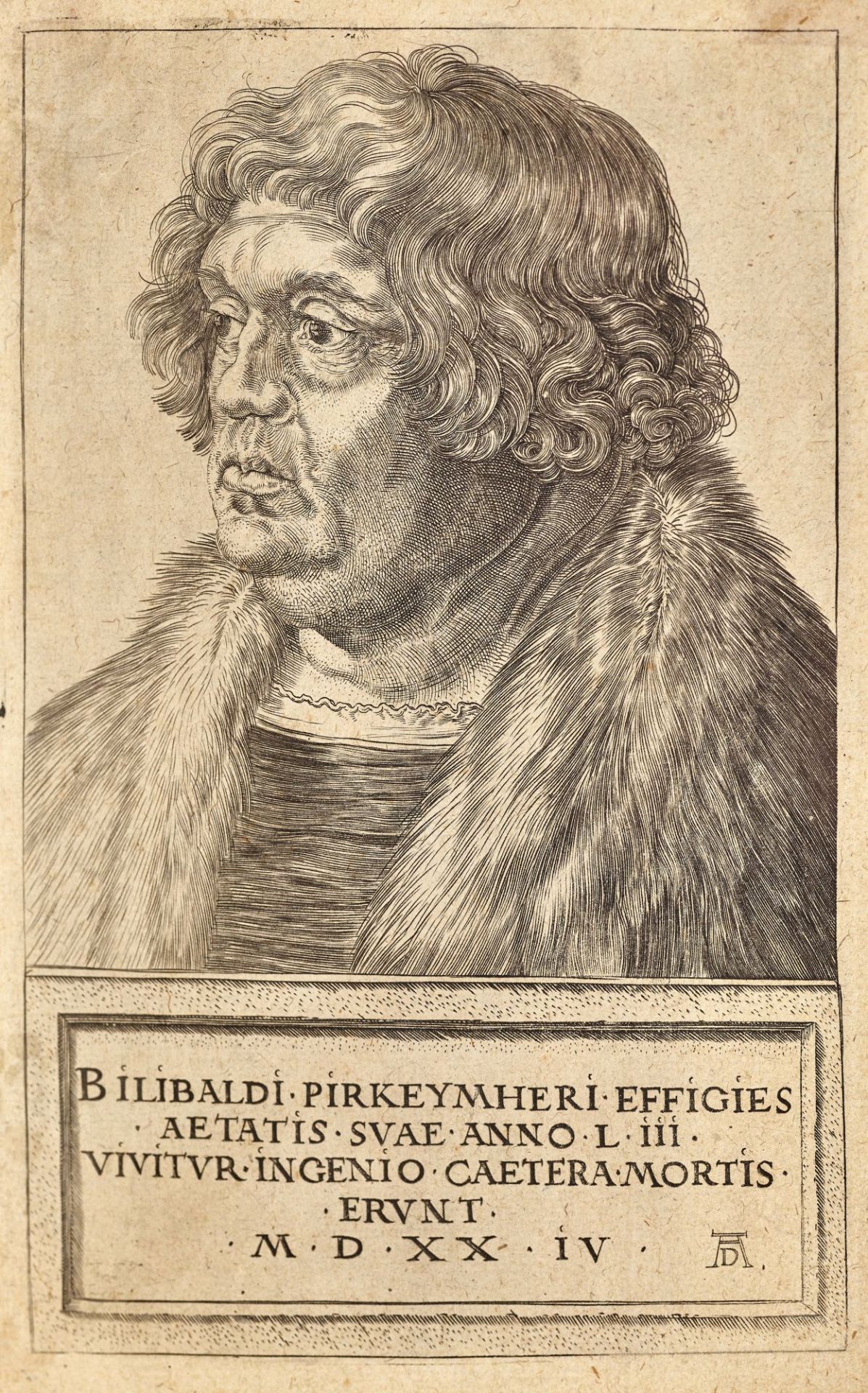 ULRICH, HEINRICH, DÜRER, ALBRECHT: "Bilibaldi Pirkeymeri effigies aetatis svae Anno LIII...".