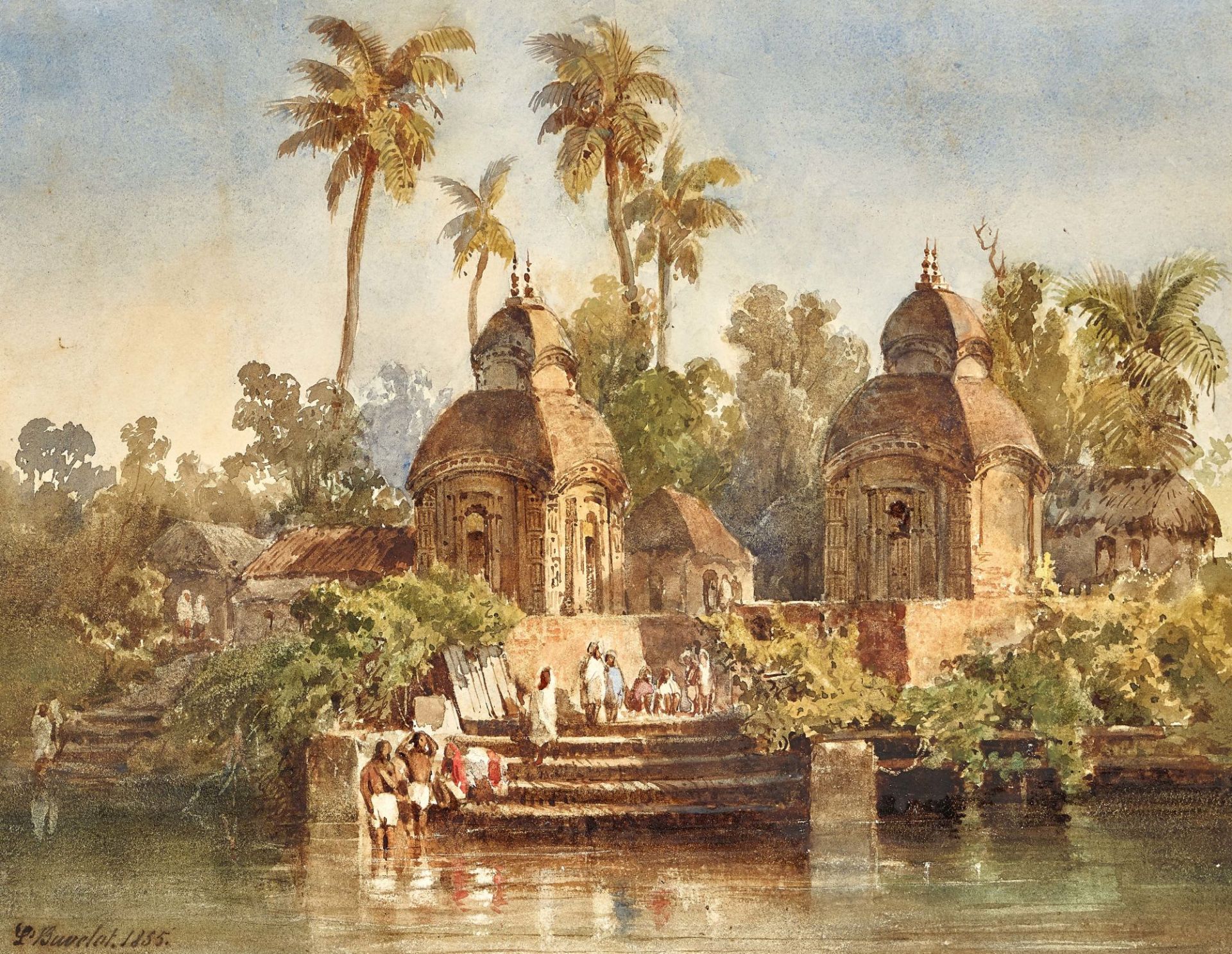 BUVELOT, LOUIS (EIGTL. ABRAM-LOUIS BUVELOT): "The Kalighat Kali Temple on the Hoogly, Calcutta".