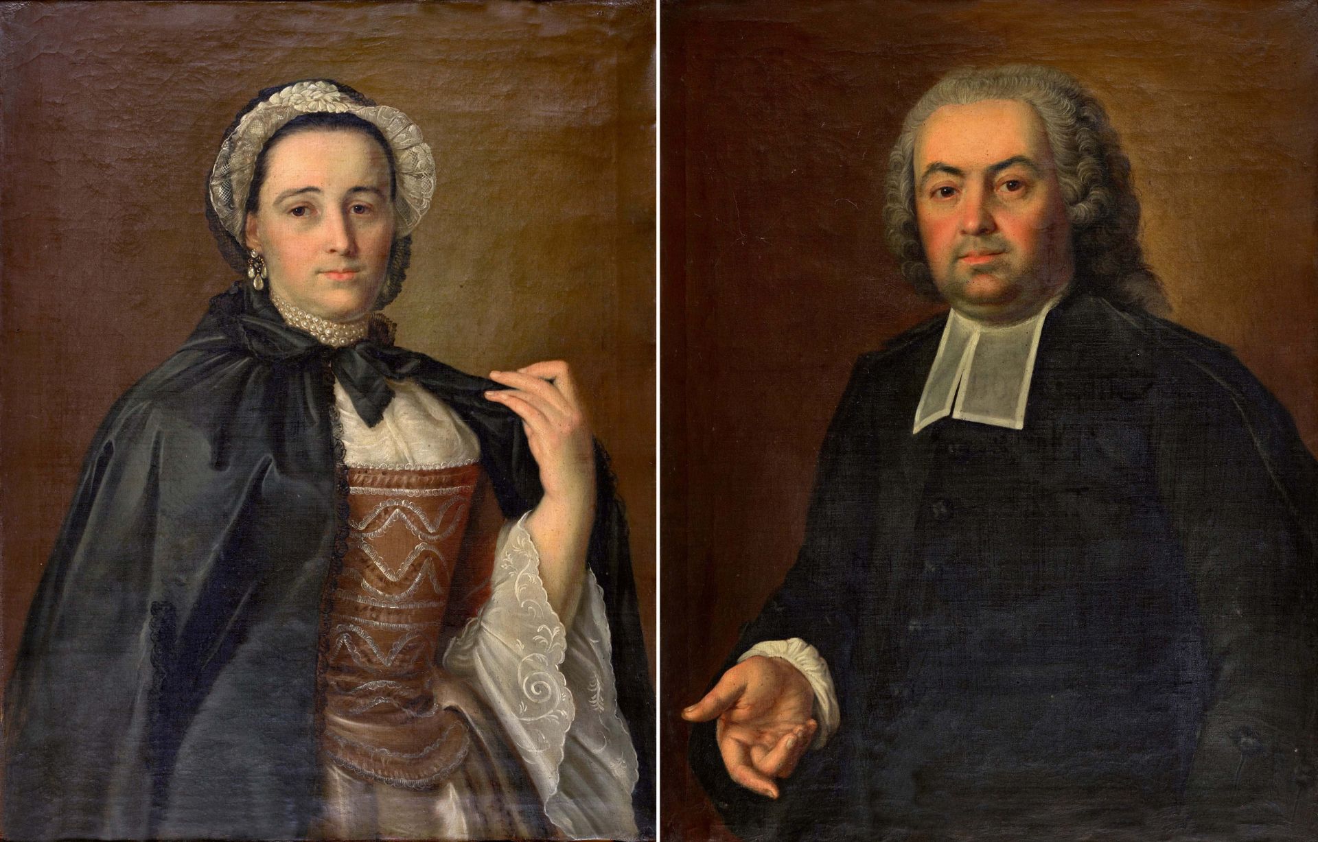 BARTH, SIGMUND: Porträt von Emanuel Rohr (1725-1805) und Susana Rohr (1736-1812). Gegenstücke.