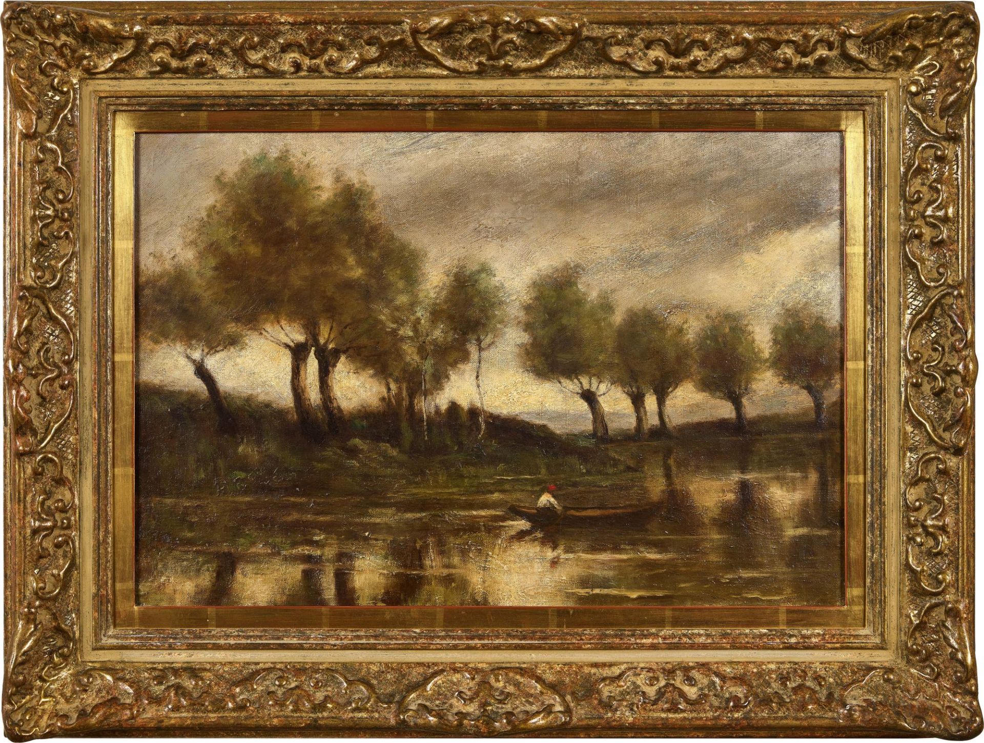 COROT, JEAN-BAPTISTE CAMILLE, In der Art - Manner of: Barque sur l'étang. - Bild 2 aus 2