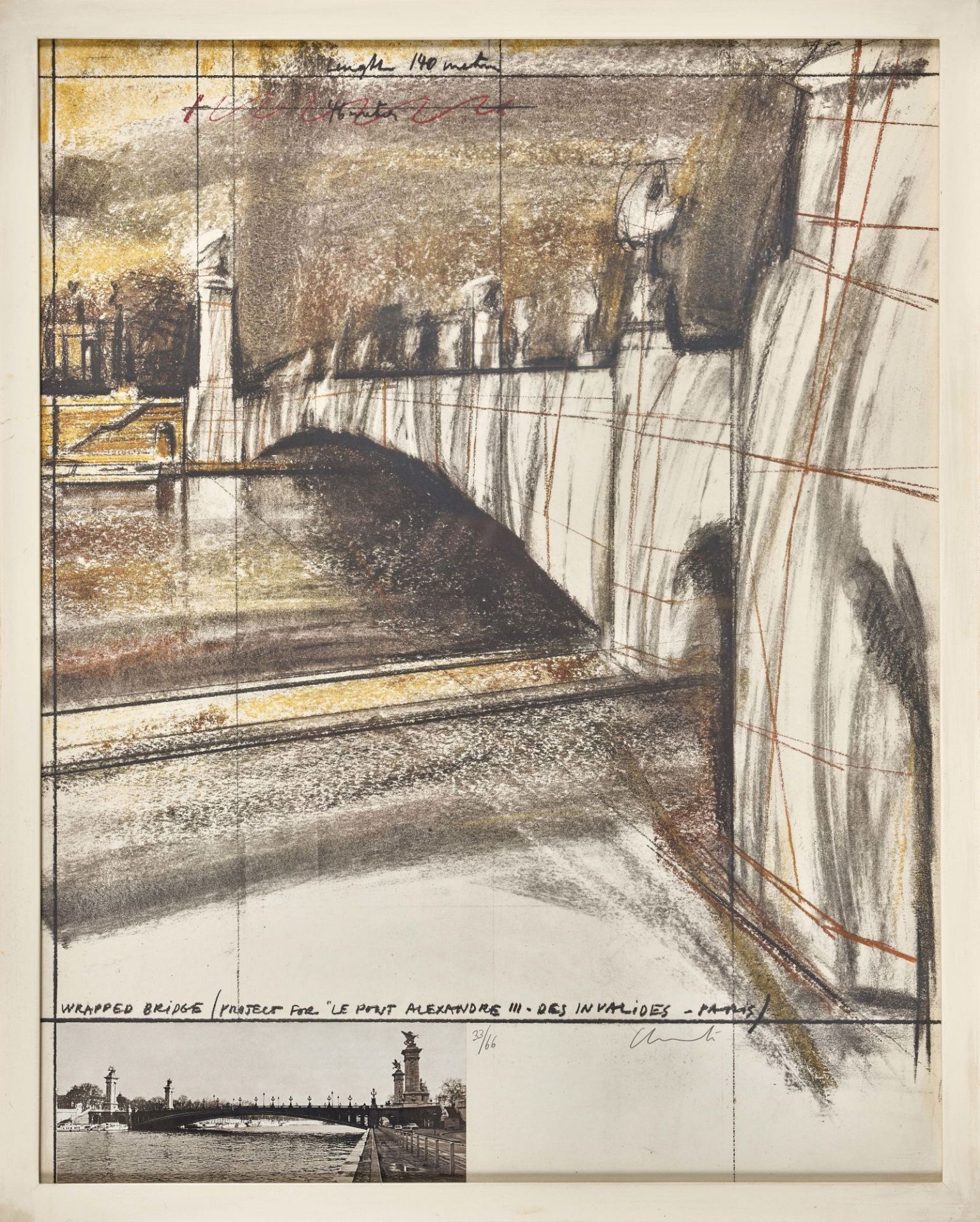 CHRISTO (EIGTL. JAVACHEFF, CHRISTO): "Wrapped Bridge / Project for Le pont Alexandre III des ... - Image 2 of 2