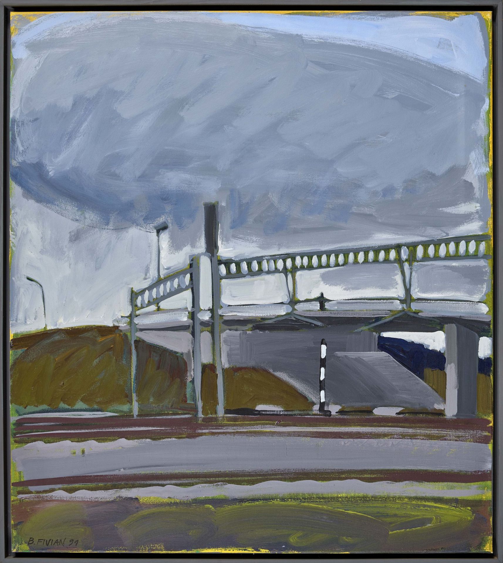 FIVIAN, BENDICHT: Autobahnbrücke unter Regenwolken. - Bild 2 aus 2