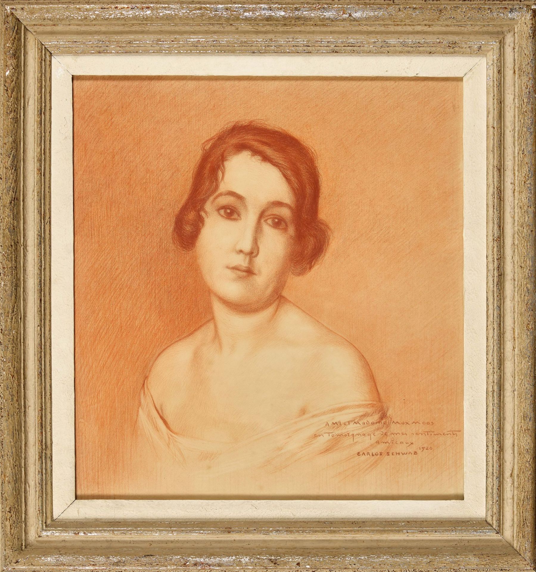 SCHWABE, CARLOS (EIGTL. SCHWABE, ÉMILE MARTIN CHARLES): "Portrait de Madame Moos". - Bild 2 aus 2