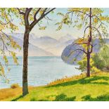 COLOMBI, PLINIO: Herbstlicher Thunersee mit Stockhorn.