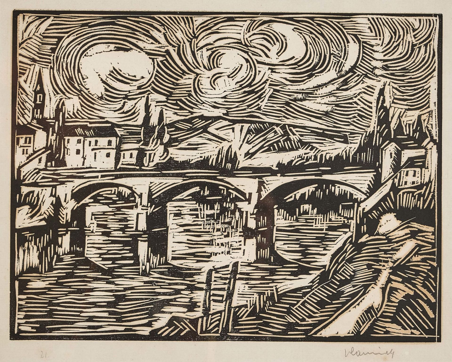 VLAMINCK, MAURICE DE: "Le Pont à Chatou".